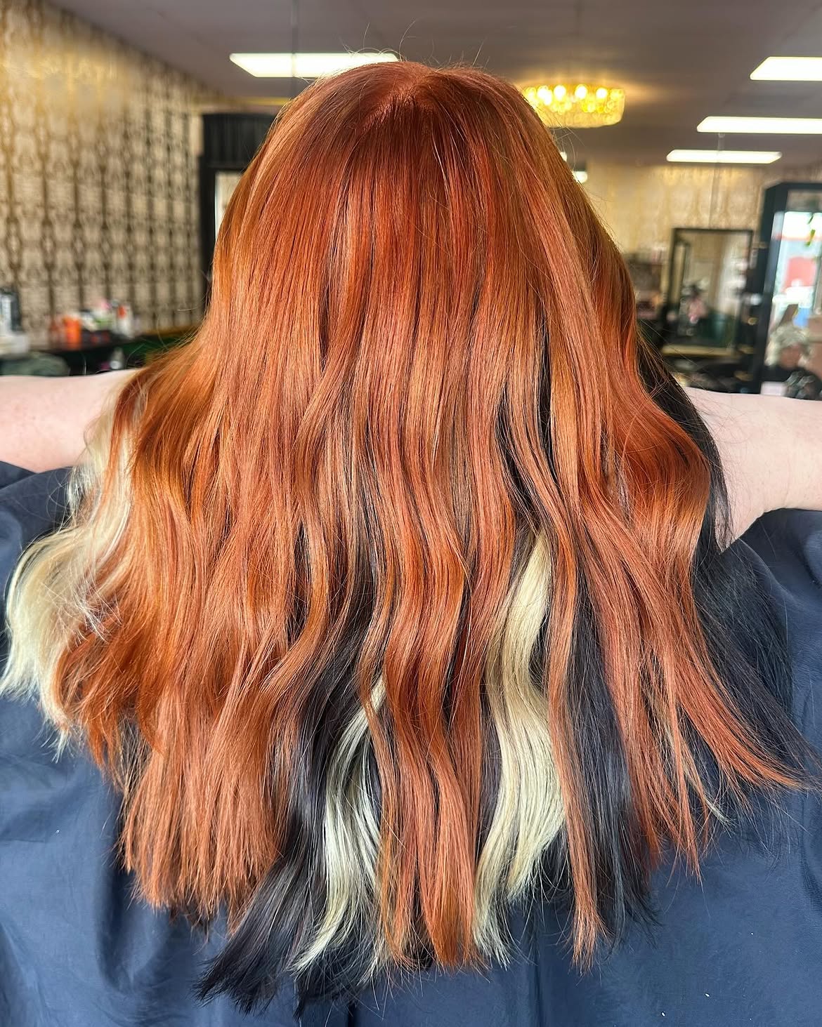 Calico Fire Orange Hair With Blonde and Black Panels