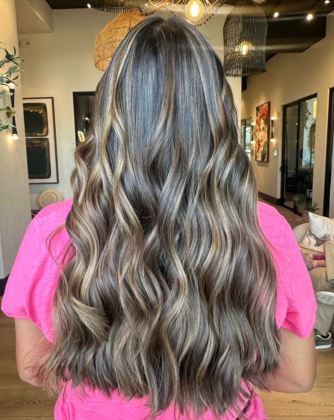 Caramel Balayage With Warm Honey Blonde Highlights
