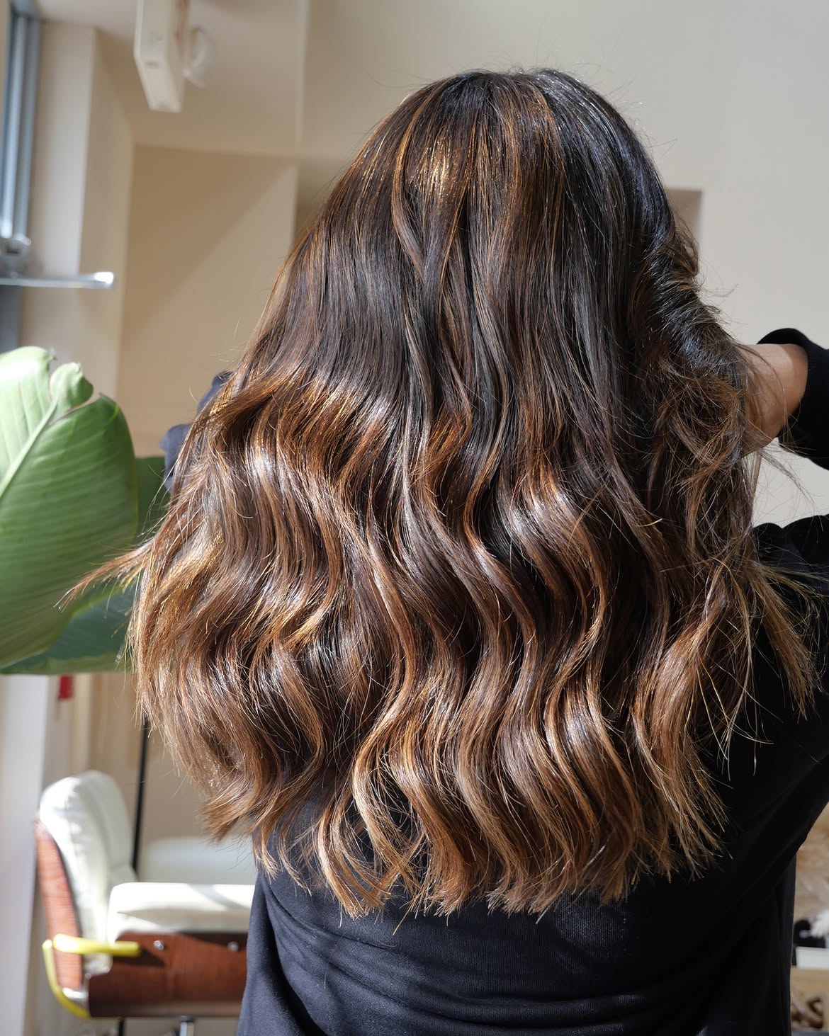 Caramel Ribbon Highlights For Chocolate Brown Hair