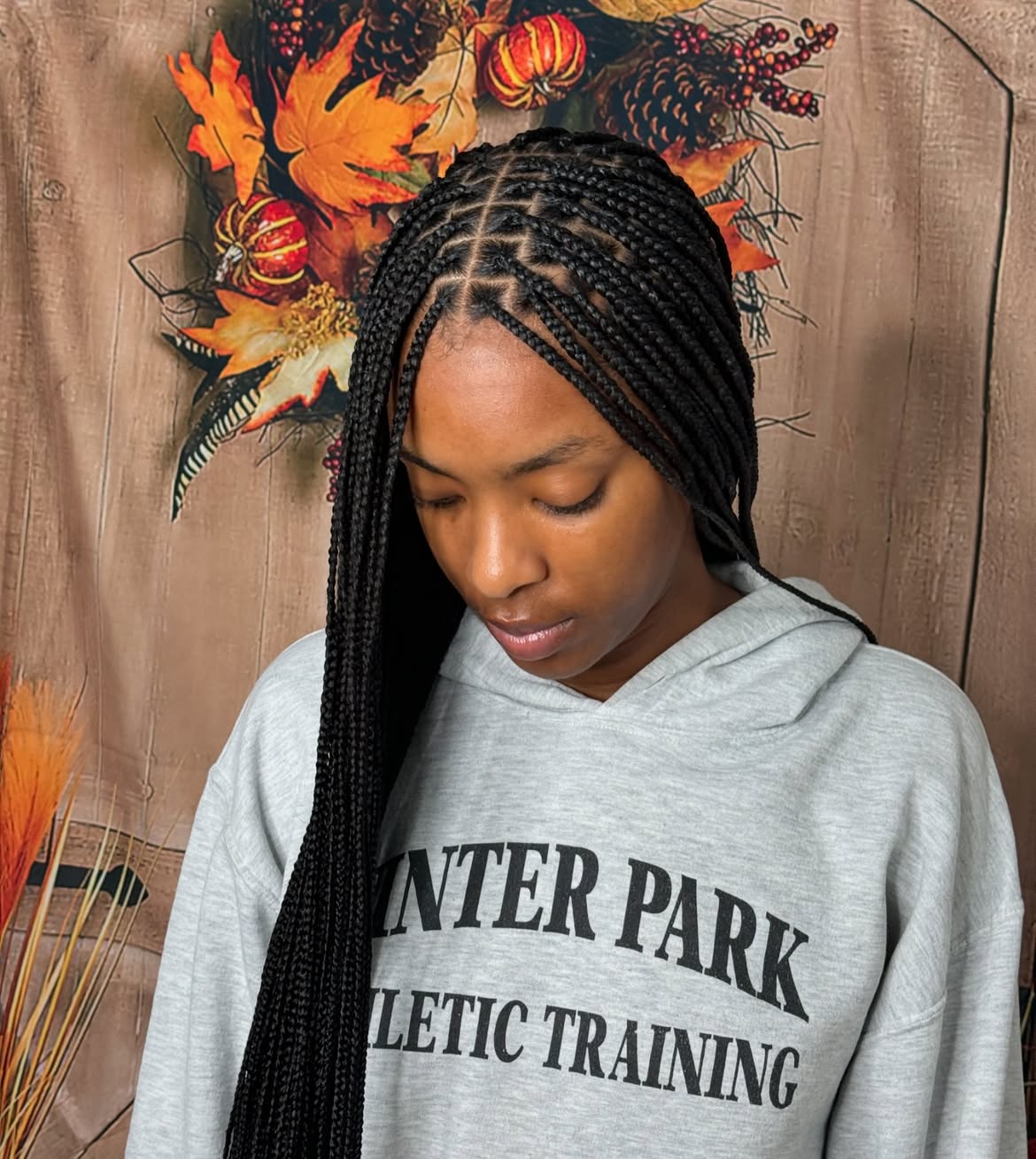 Chic Box Braids With Defined Parts