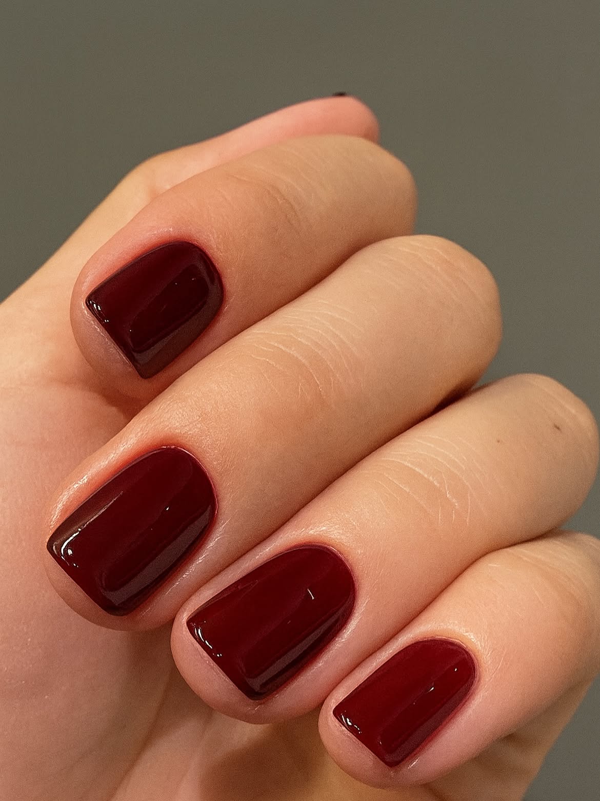 Chic Cherry Red High Gloss Square Nails
