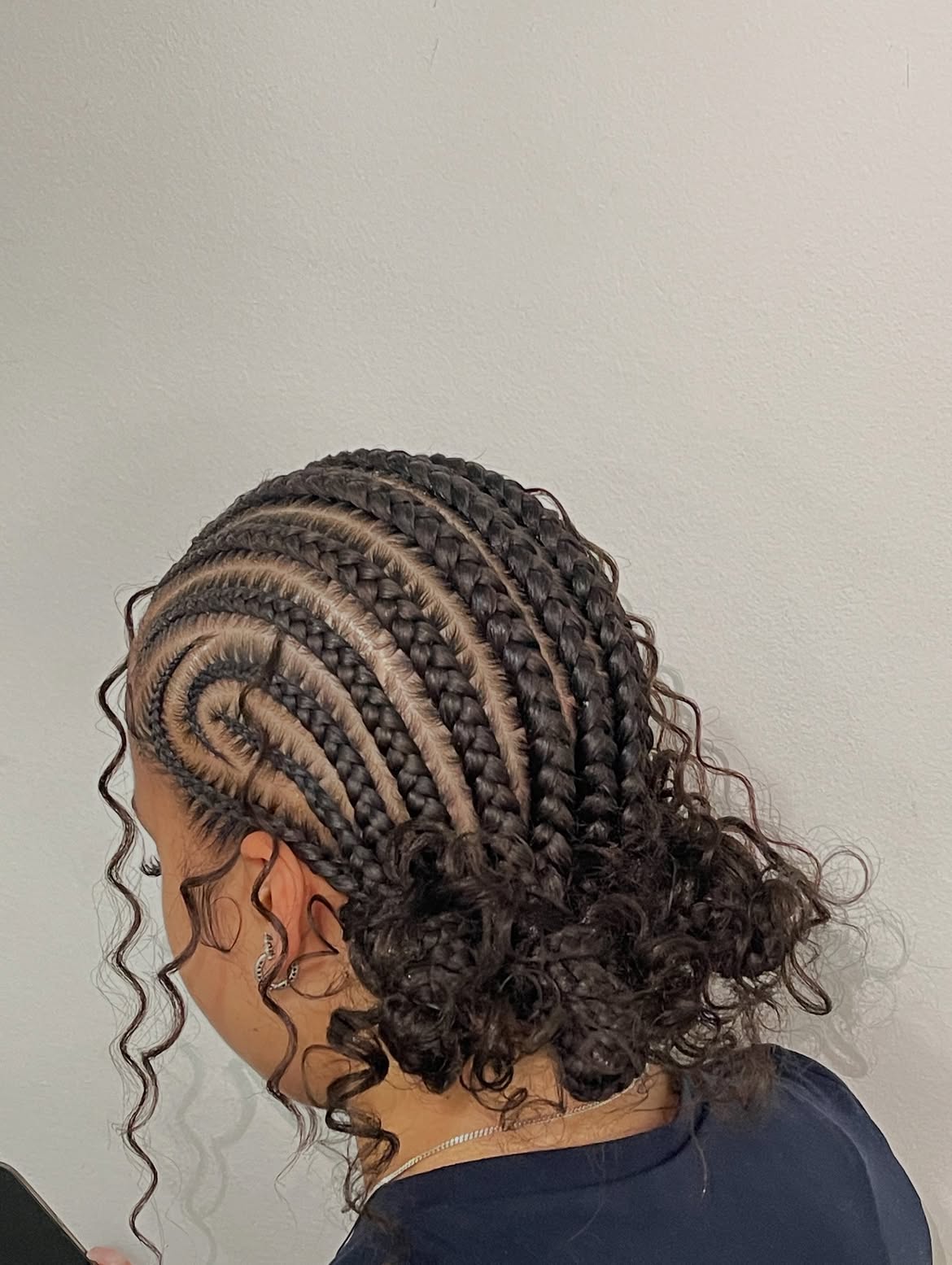 Chic Cornrows With Curly Ends For Fall