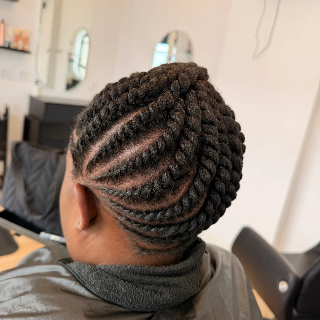 Chic Flat Twists With Cornrow Accents