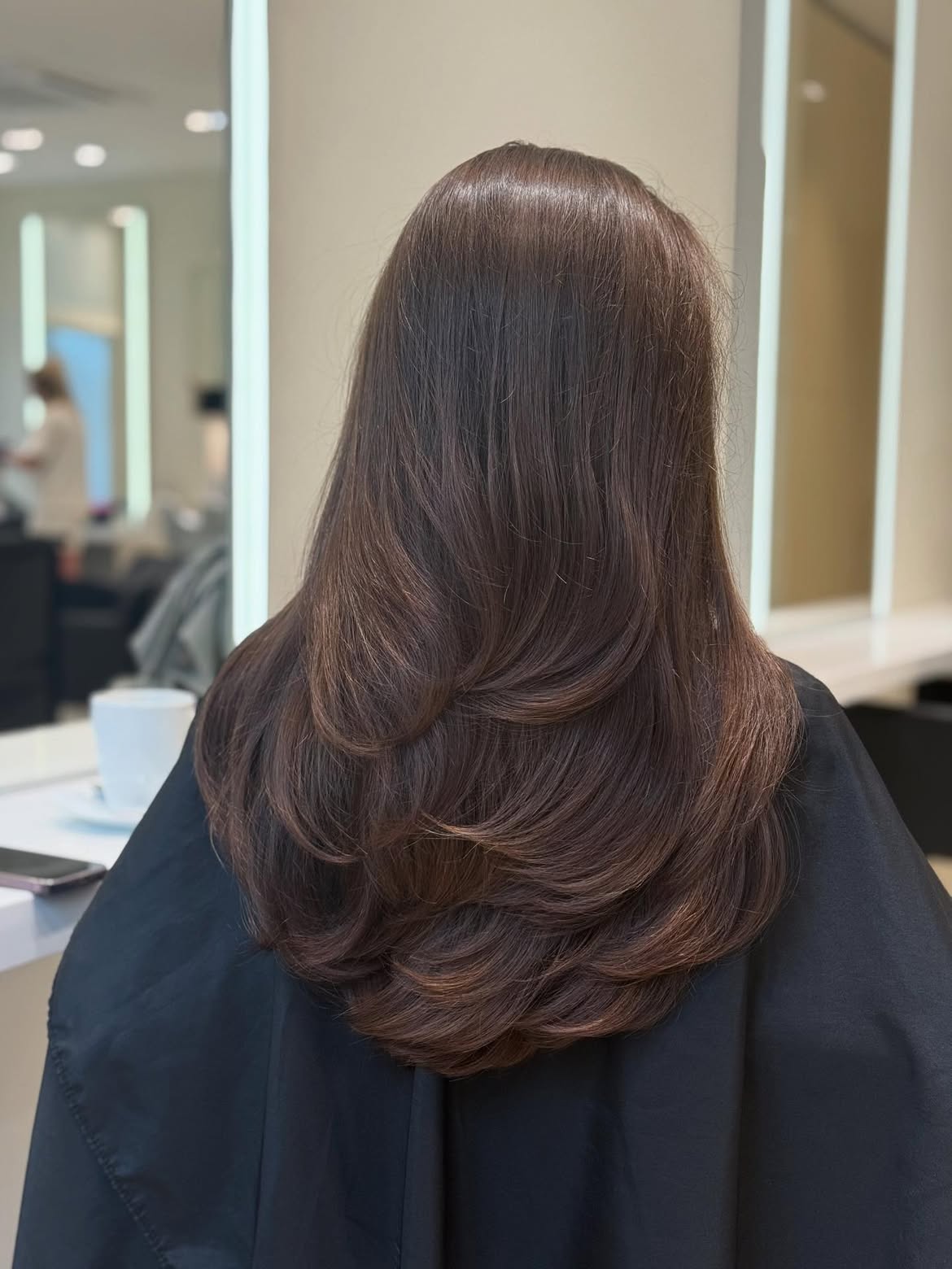 Chic Layered Cut With Subtle Auburn Tones