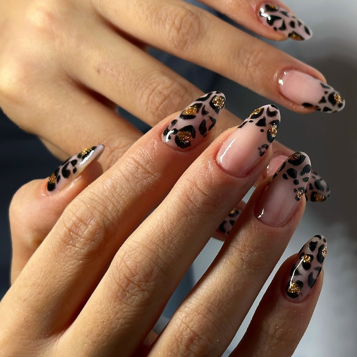 Chic Leopard Print with Gold Glitter Accents