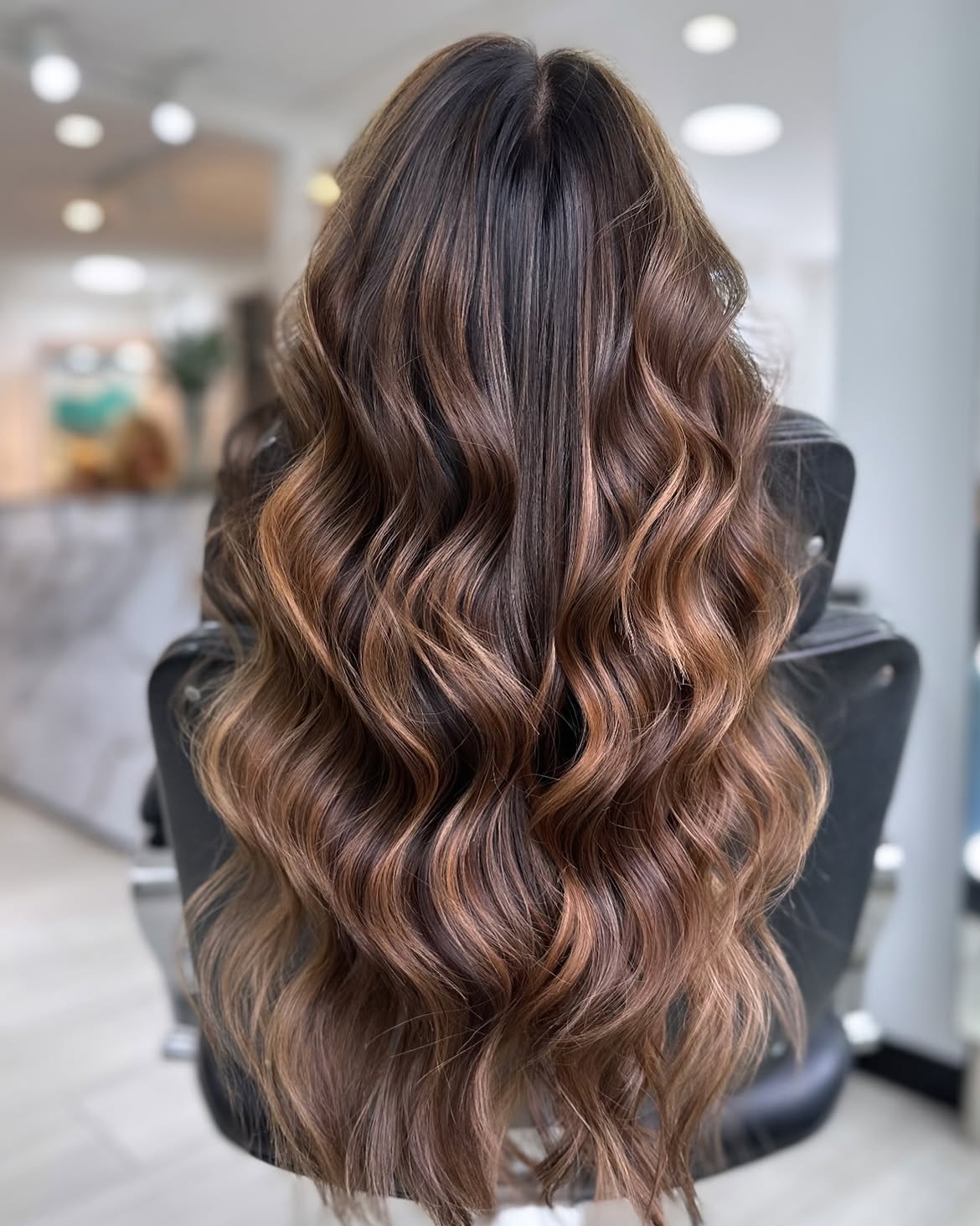 Chocolate Cinnamon Balayage With Loose Waves