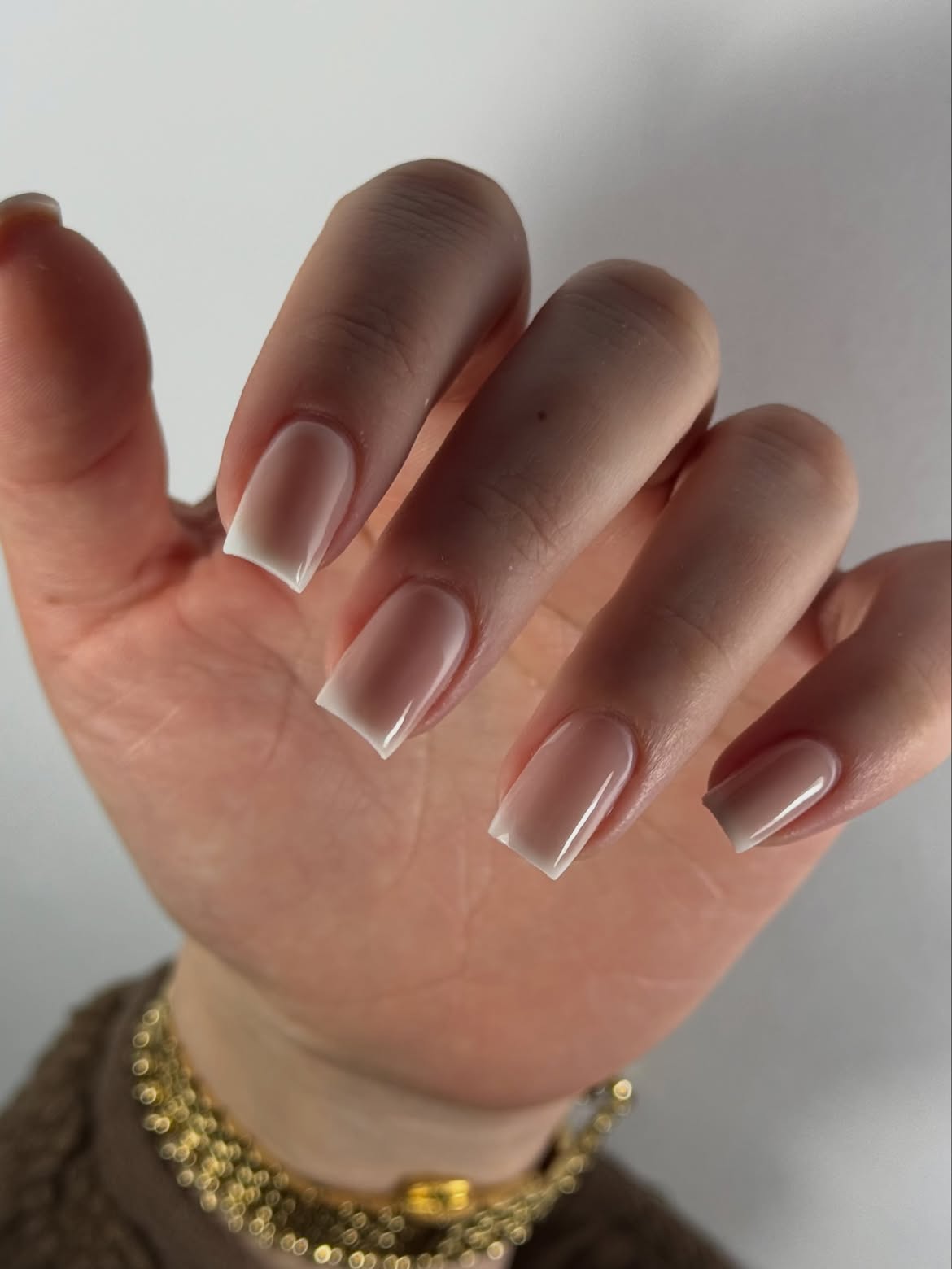 Classic Milky French Square Nails