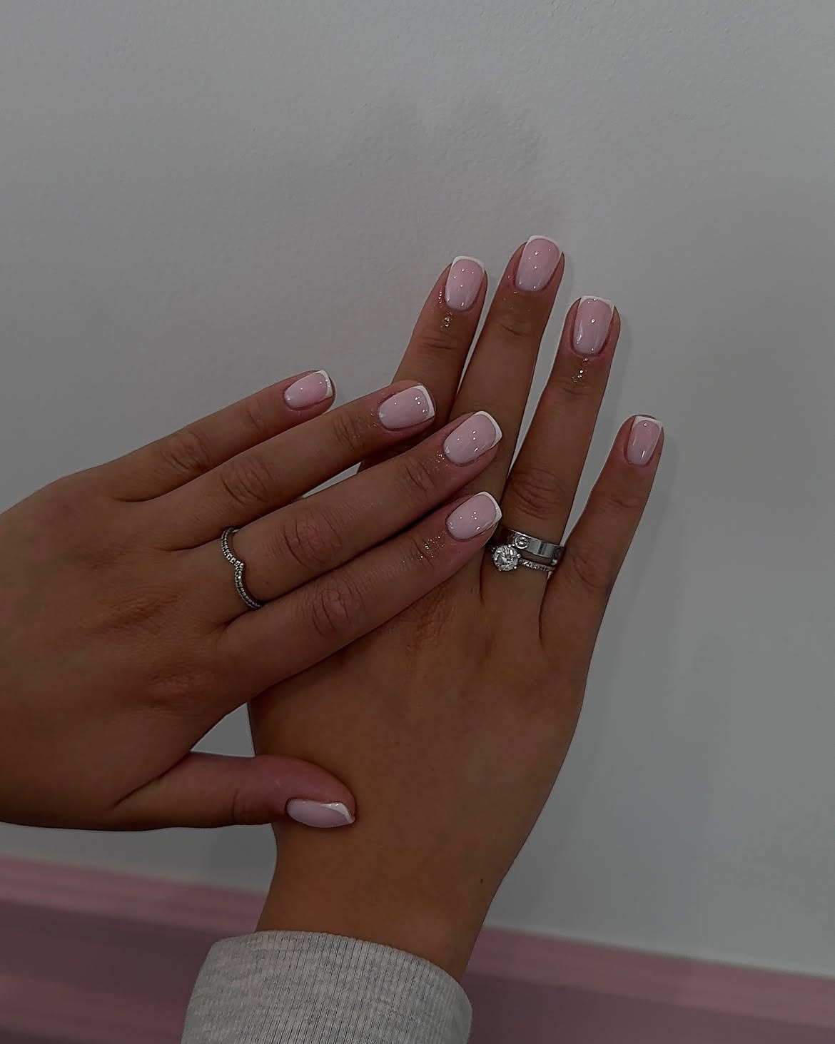 Classic Pink and White French Tip Nails