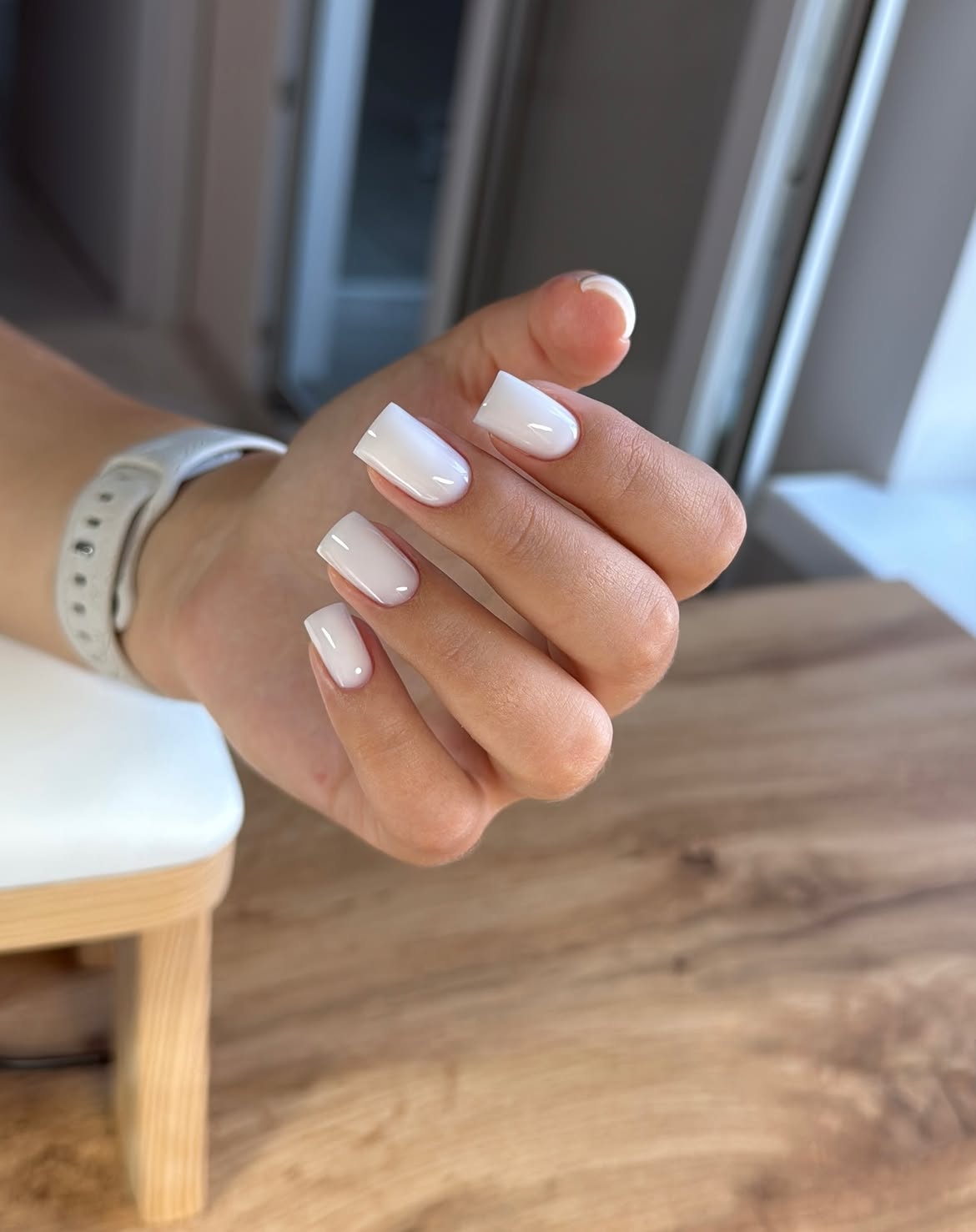 Clean Milky White Square French Tips