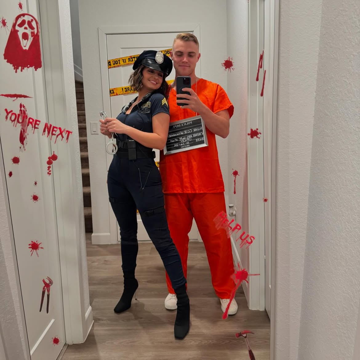 Cop and Prisoner Halloween Costume Duo