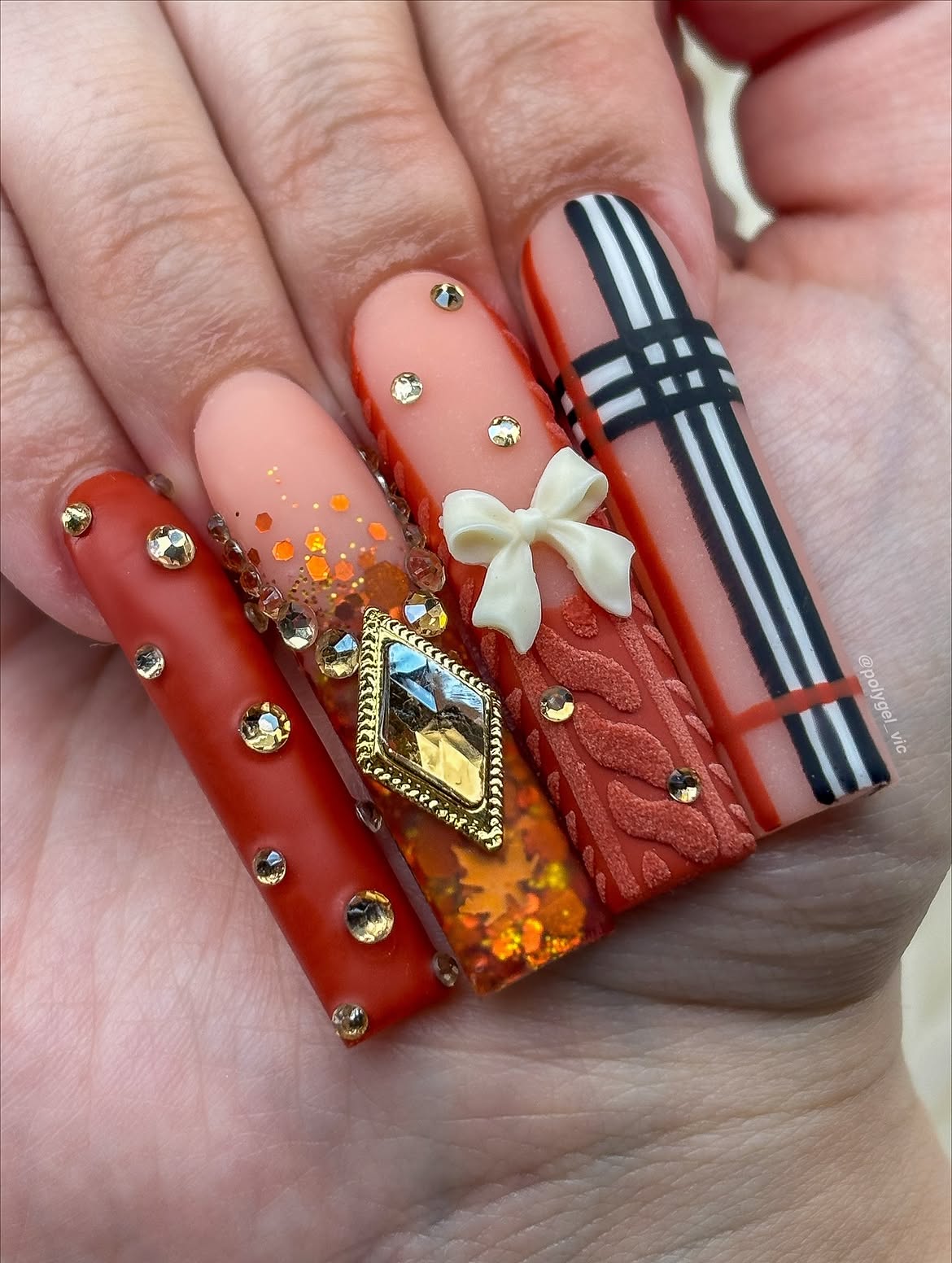 Cozy Sweater Weather 3D Nail Art