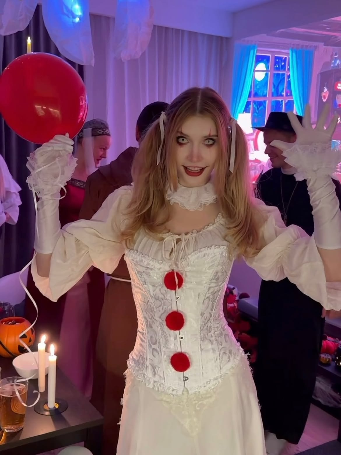 Creepy Clown Ballgown Halloween Costume