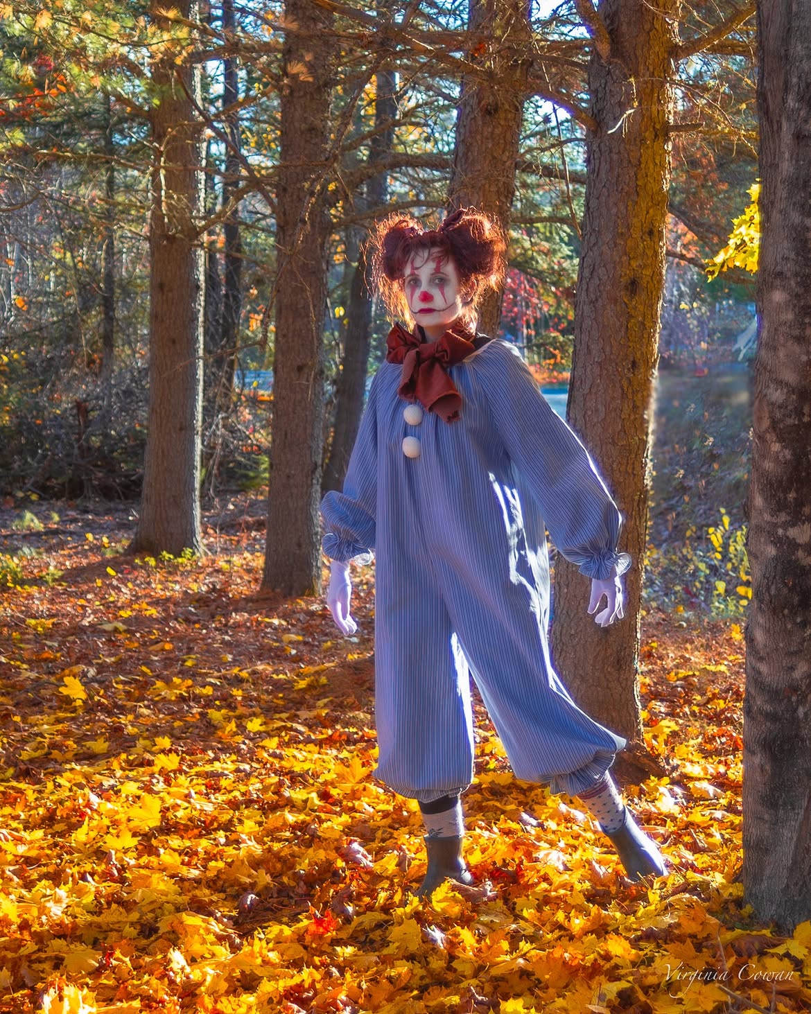 Creepy Clown Halloween Costume In The Woods