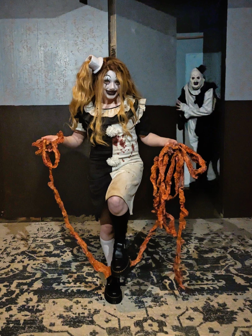Creepy Clown Halloween Costume with Doll Dress