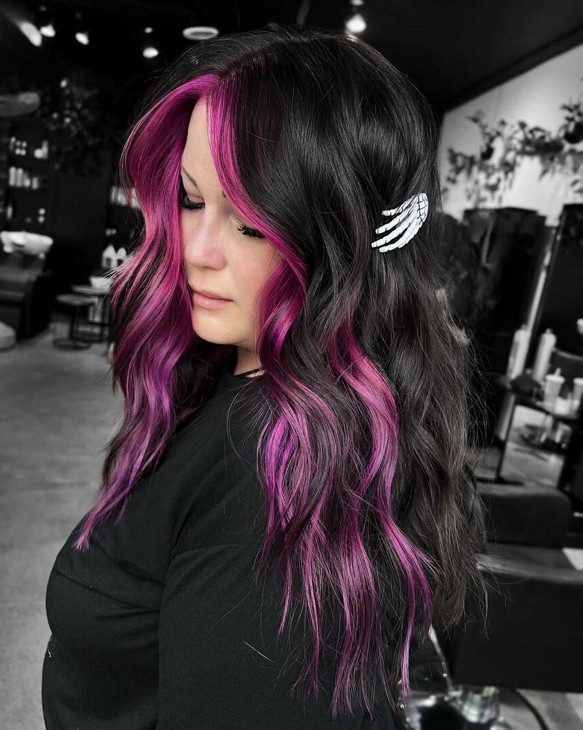 Dark Waves With Electric Pink Money Piece