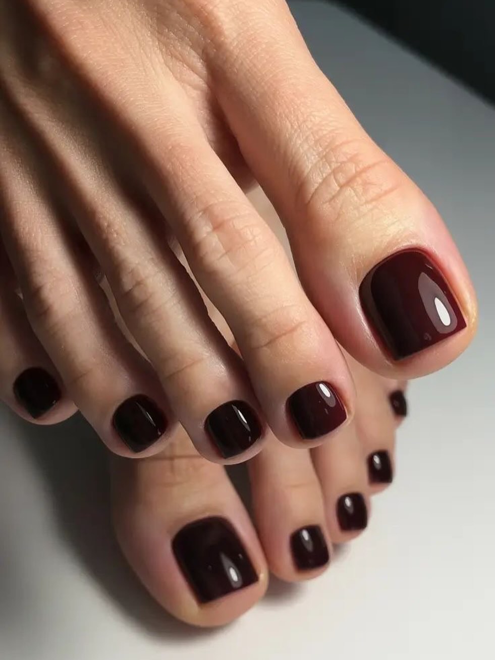 Deep Burgundy High Gloss Pedi
