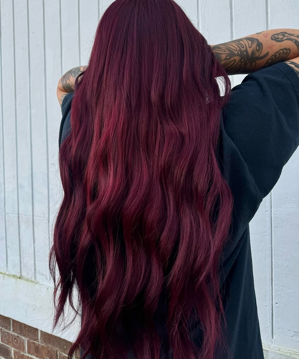 Deep Cherry Cola Waves With Subtle Ombre
