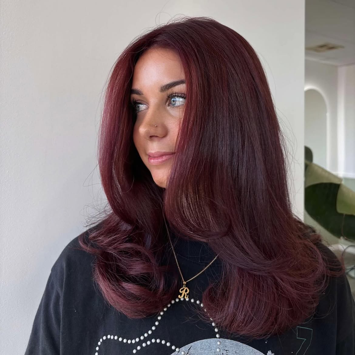 Deep Cherry Cola With Voluminous Blowout