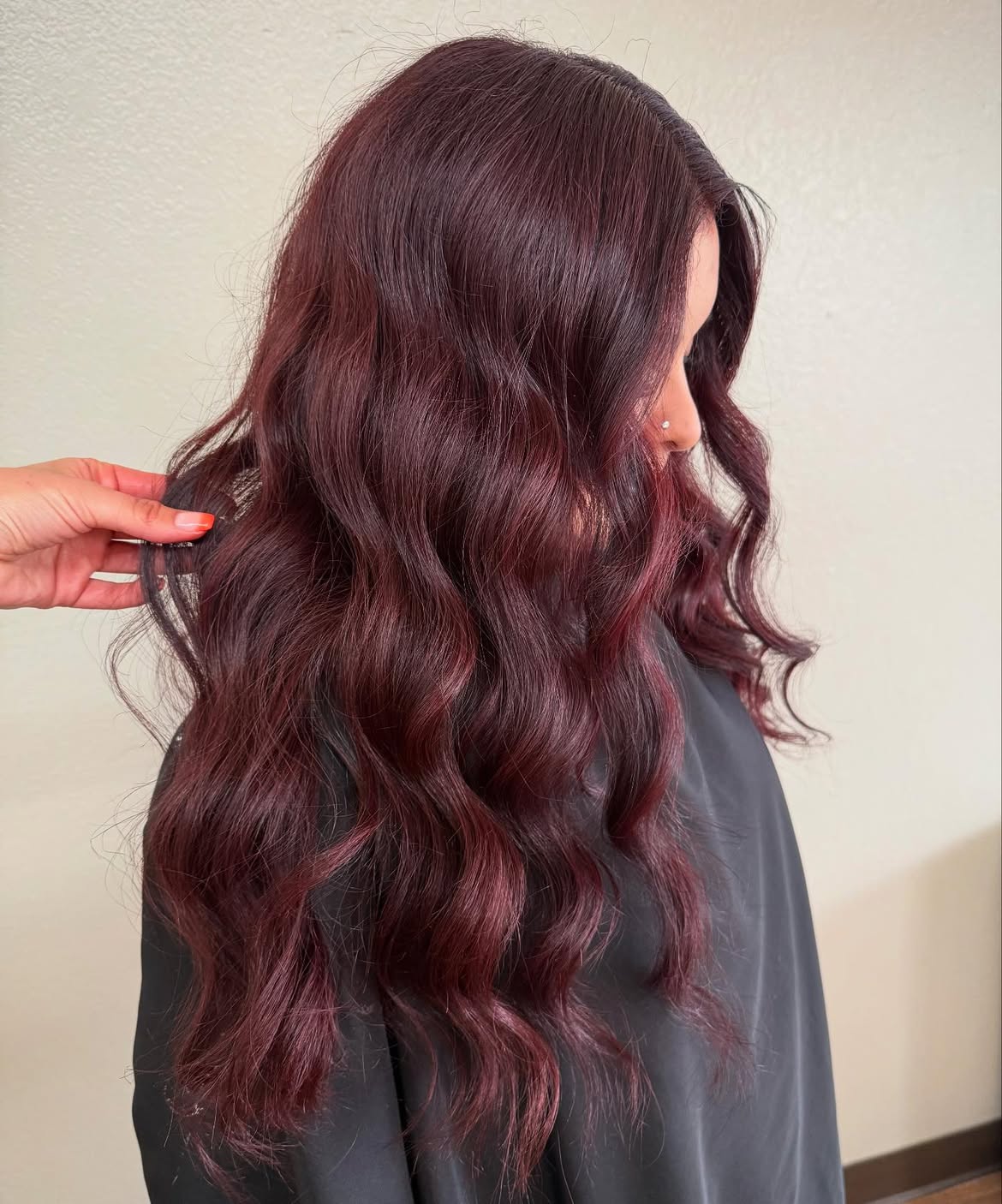 Deep Cherry Red Waves With Subtle Dimension