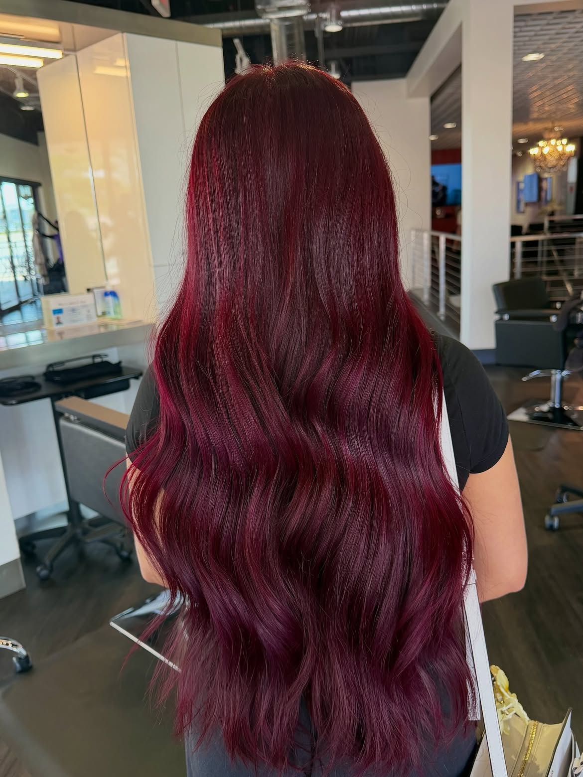 Deep Cherry Red Waves With Subtle Dimension