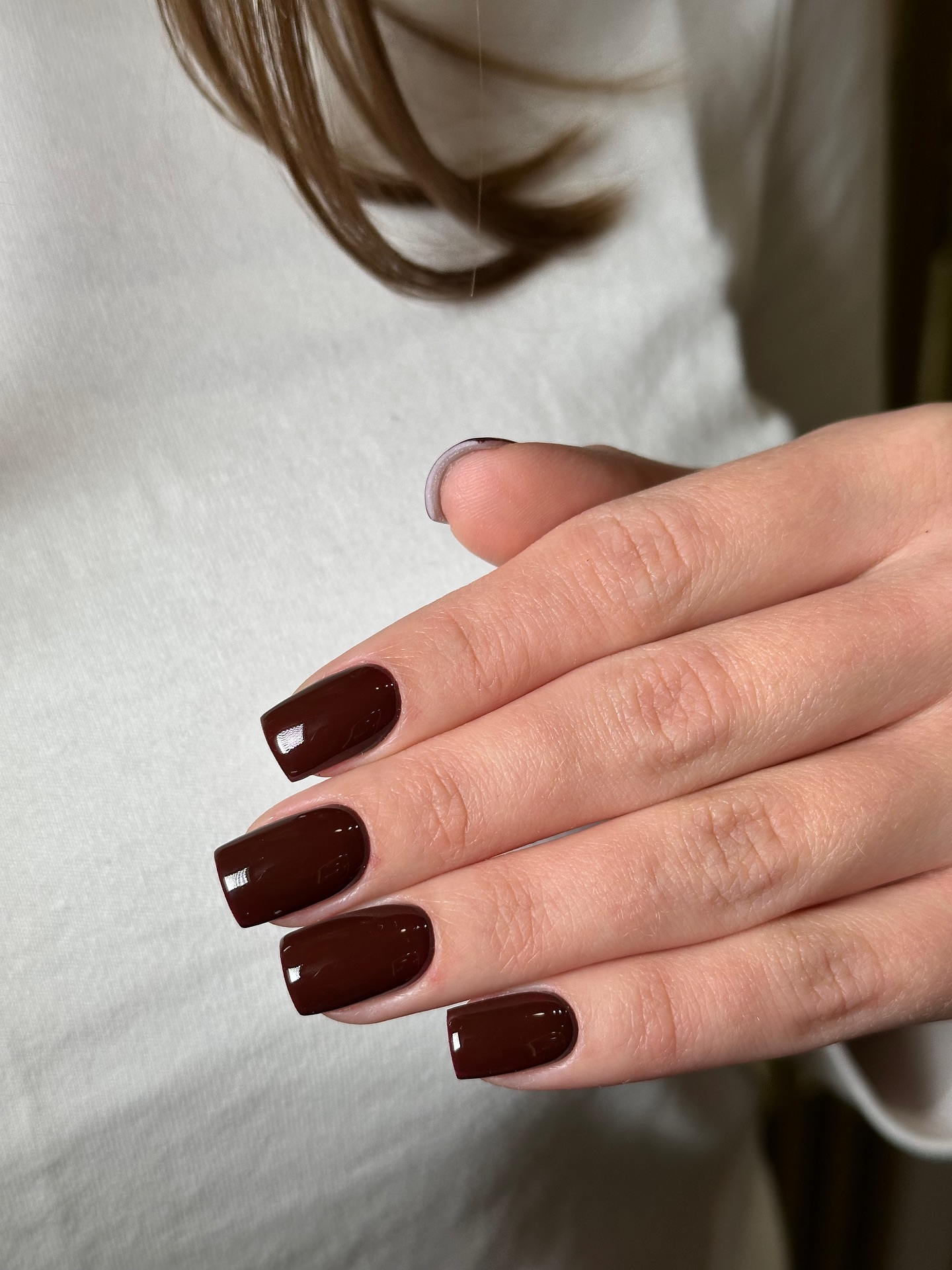 Deep Espresso Glossy Square Nails