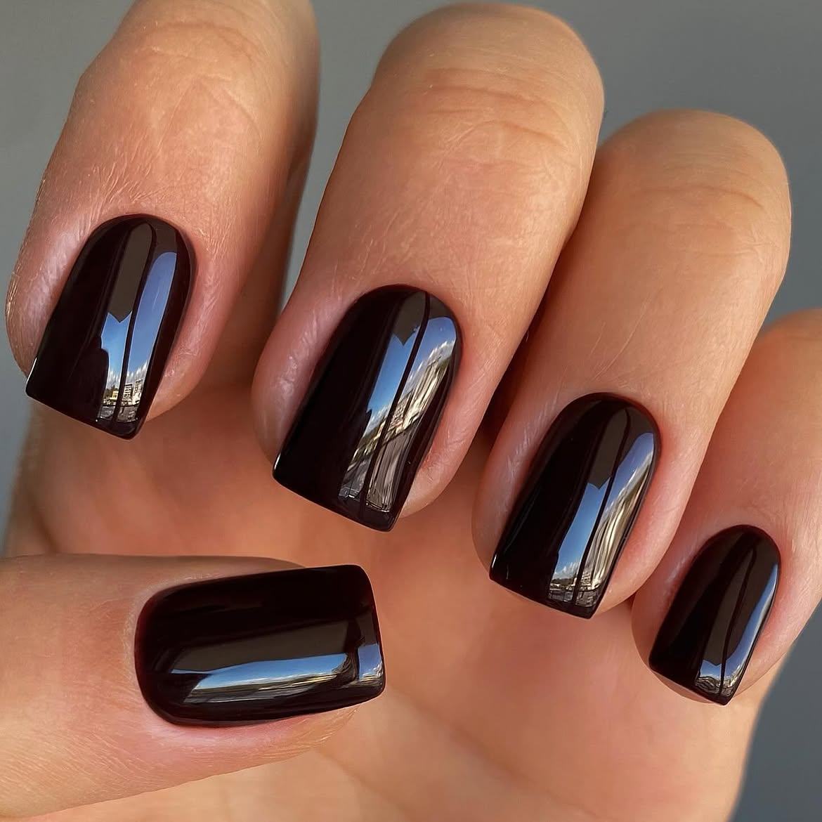 Deep Espresso High Gloss Square Nails