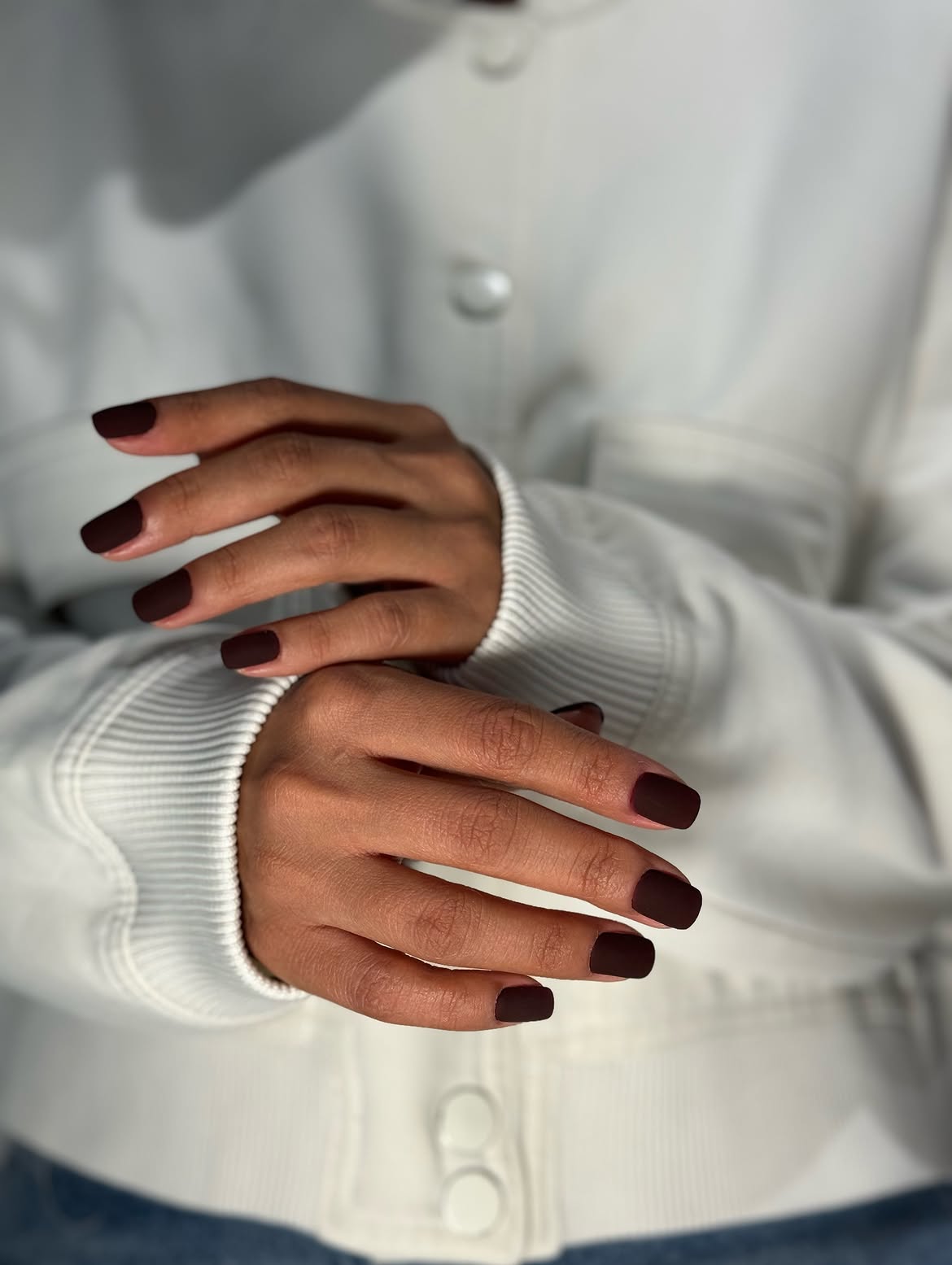 Deep Espresso Matte Square Nails