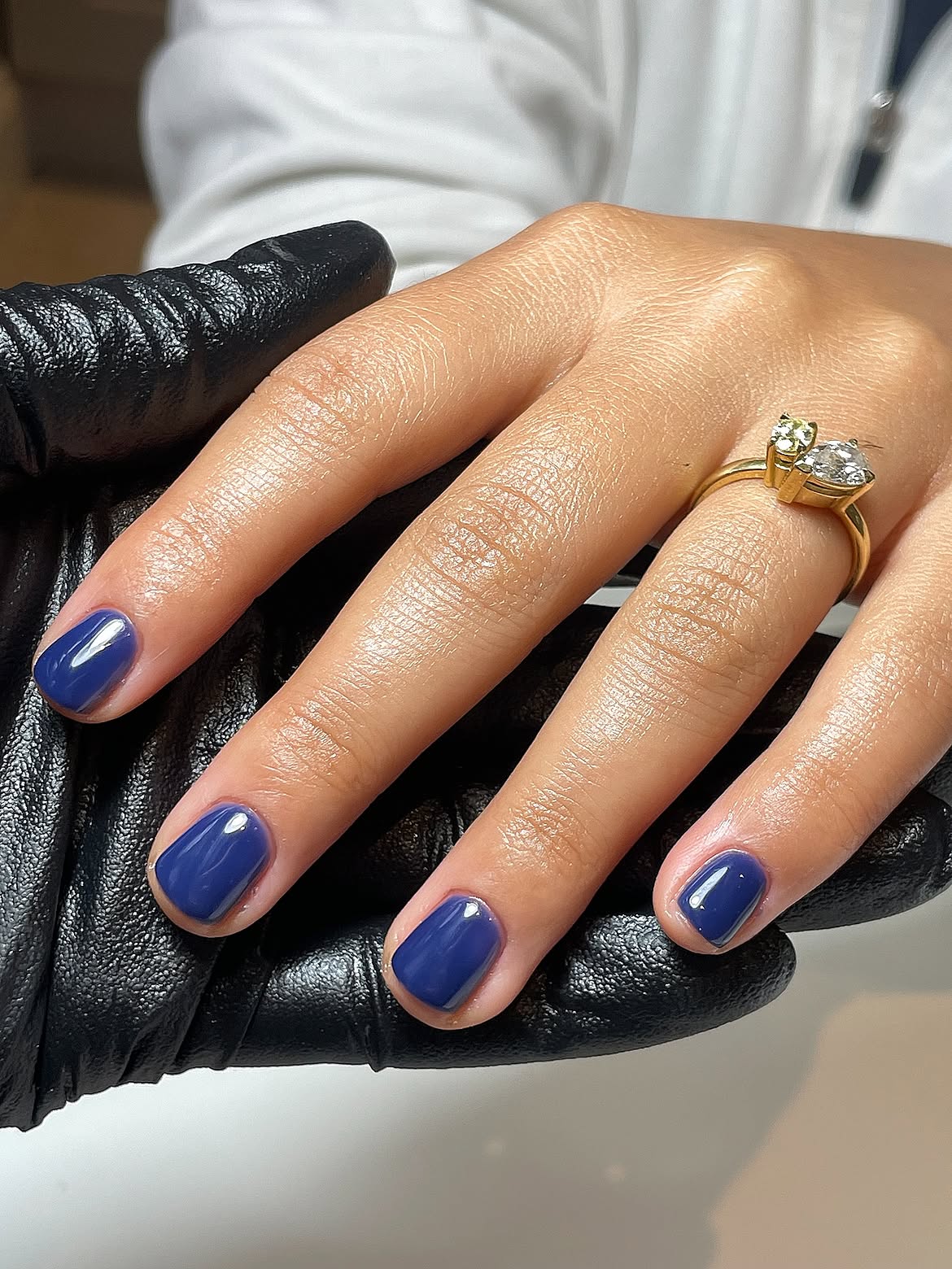 Deep Indigo Glossy Short Squoval Nails