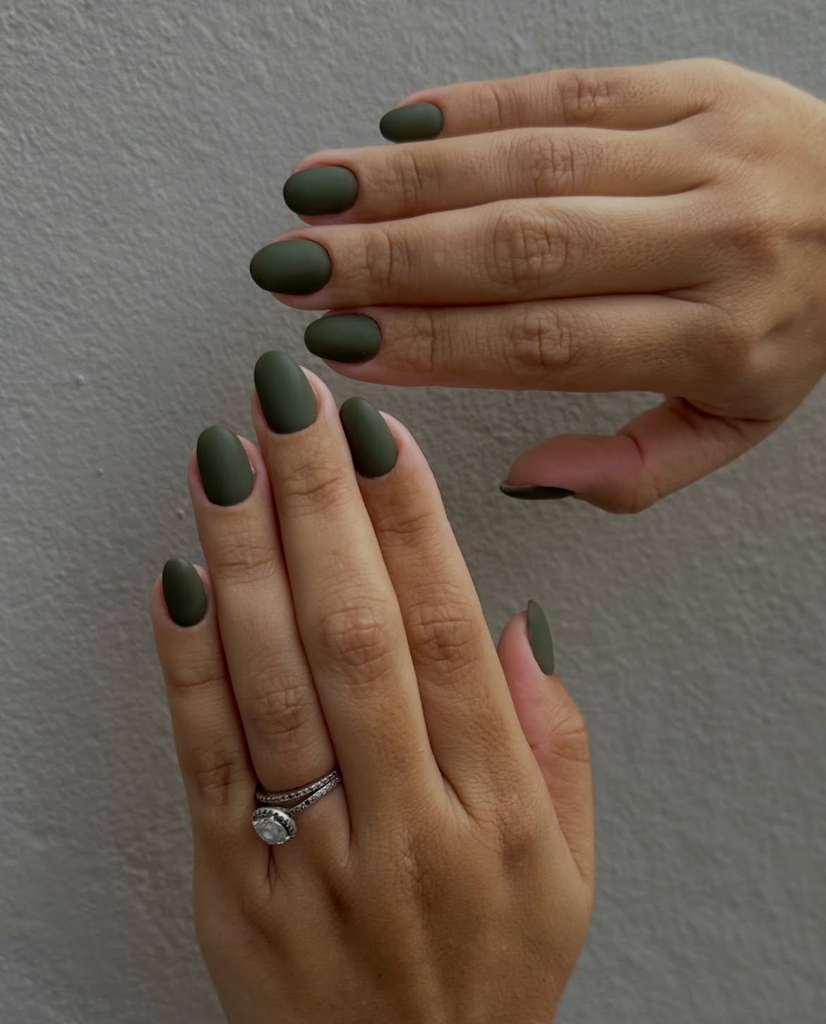 Deep Olive Green Matte Ovals