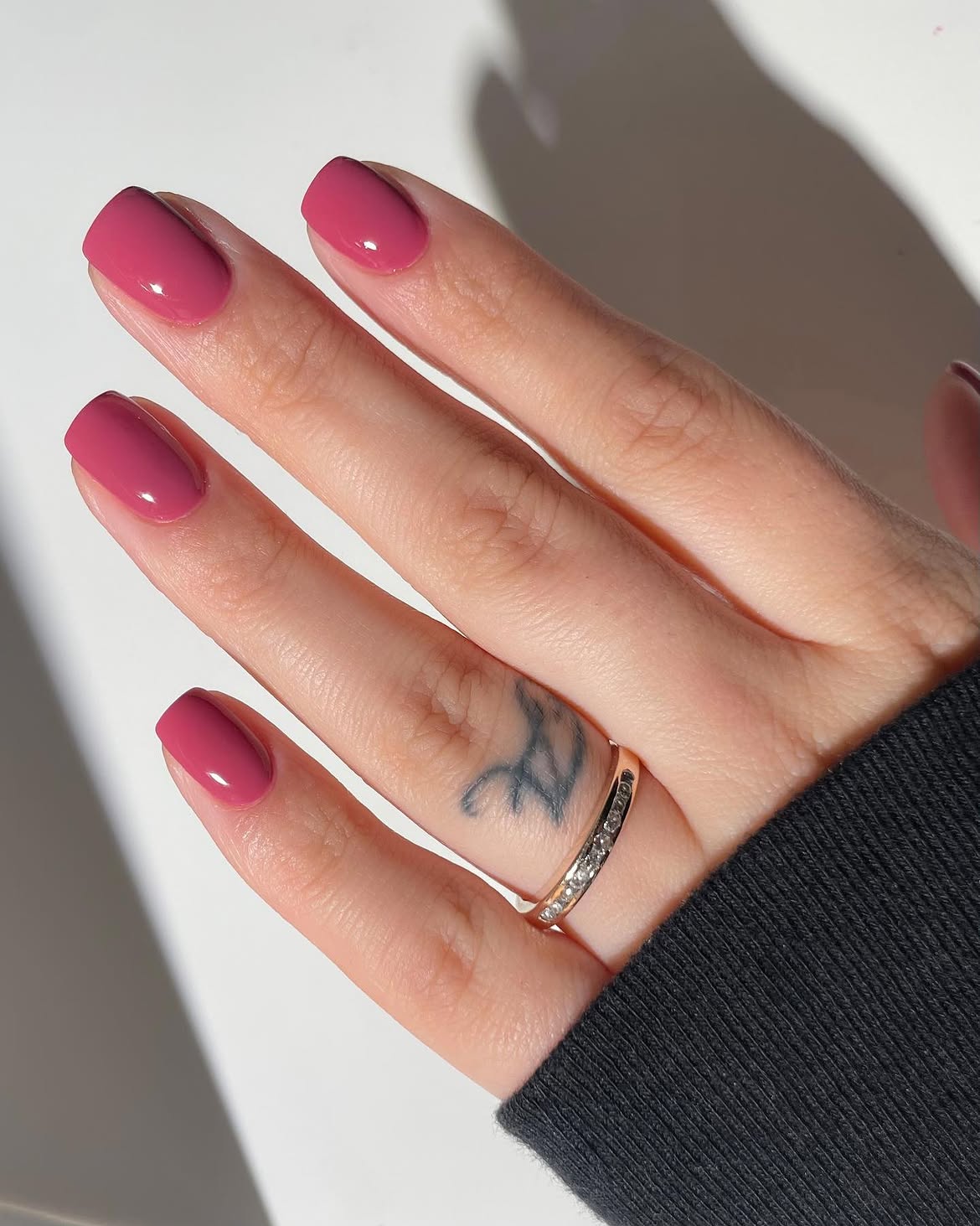 Duskgrown Rose Pink Glossy Nails