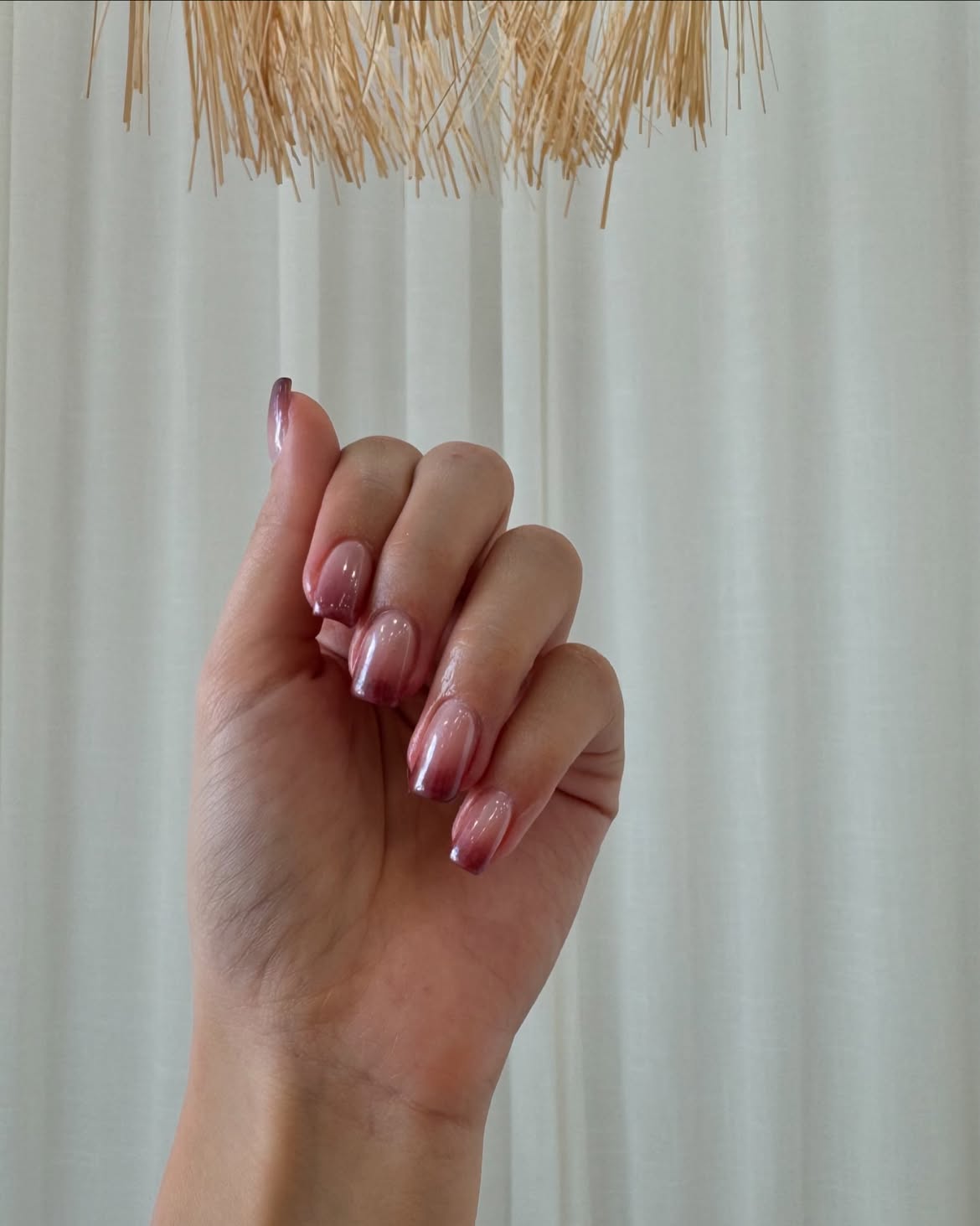 Dusky Rose and Berry Ombre Gradient Nails