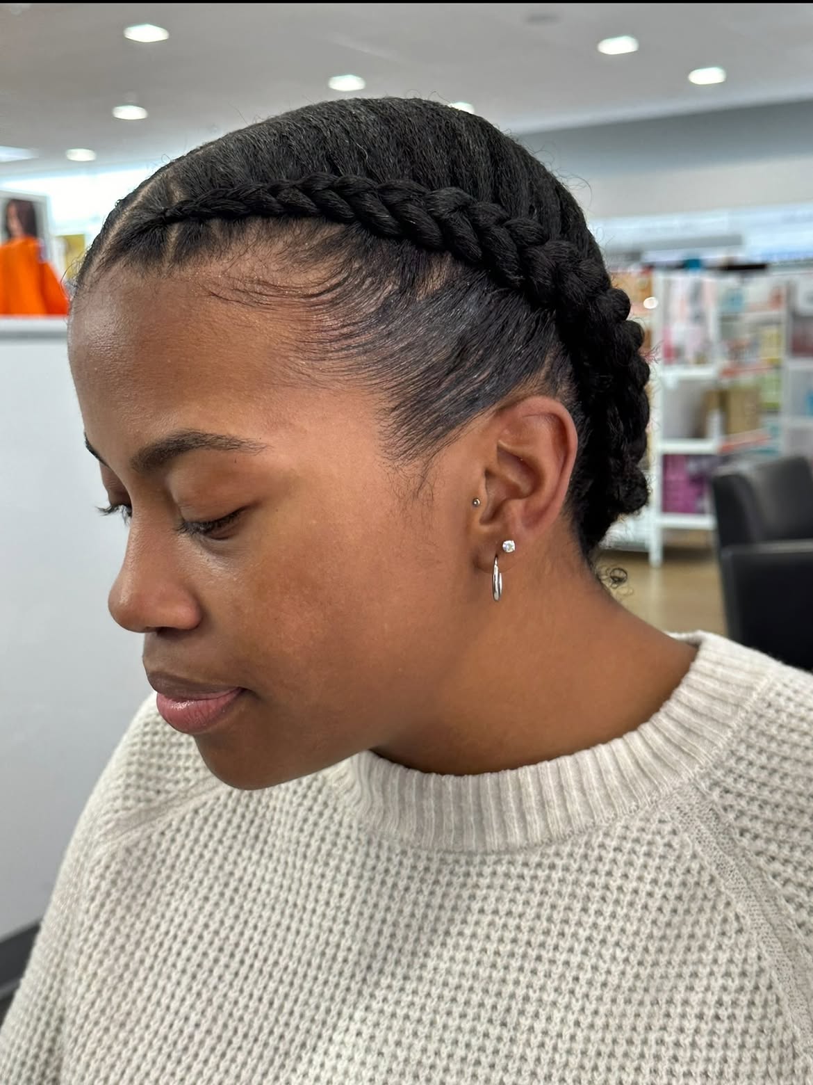 Elegant Double Crown Braids With Defined Edges