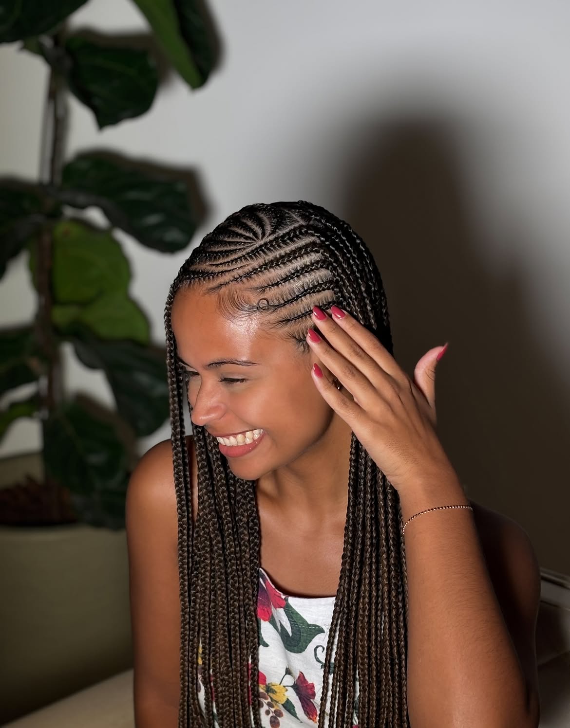 Elegant Fulani Braids With Defined Parts