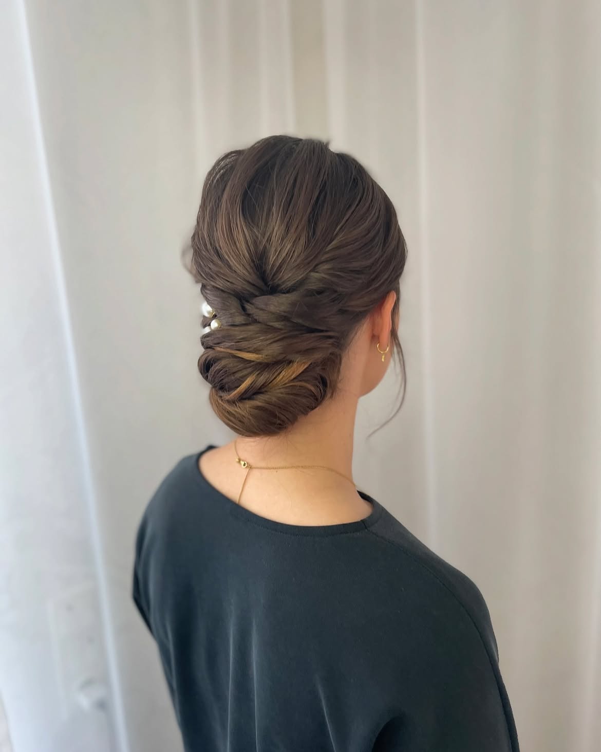 Elegant Twisted Low Updo For Fall Weddings