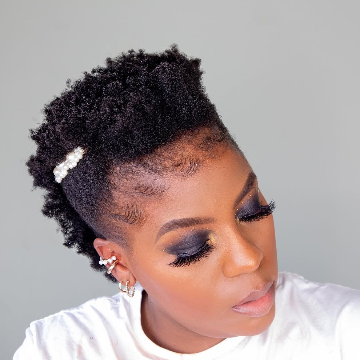 Elegant Updo With Pearl Hair Clip