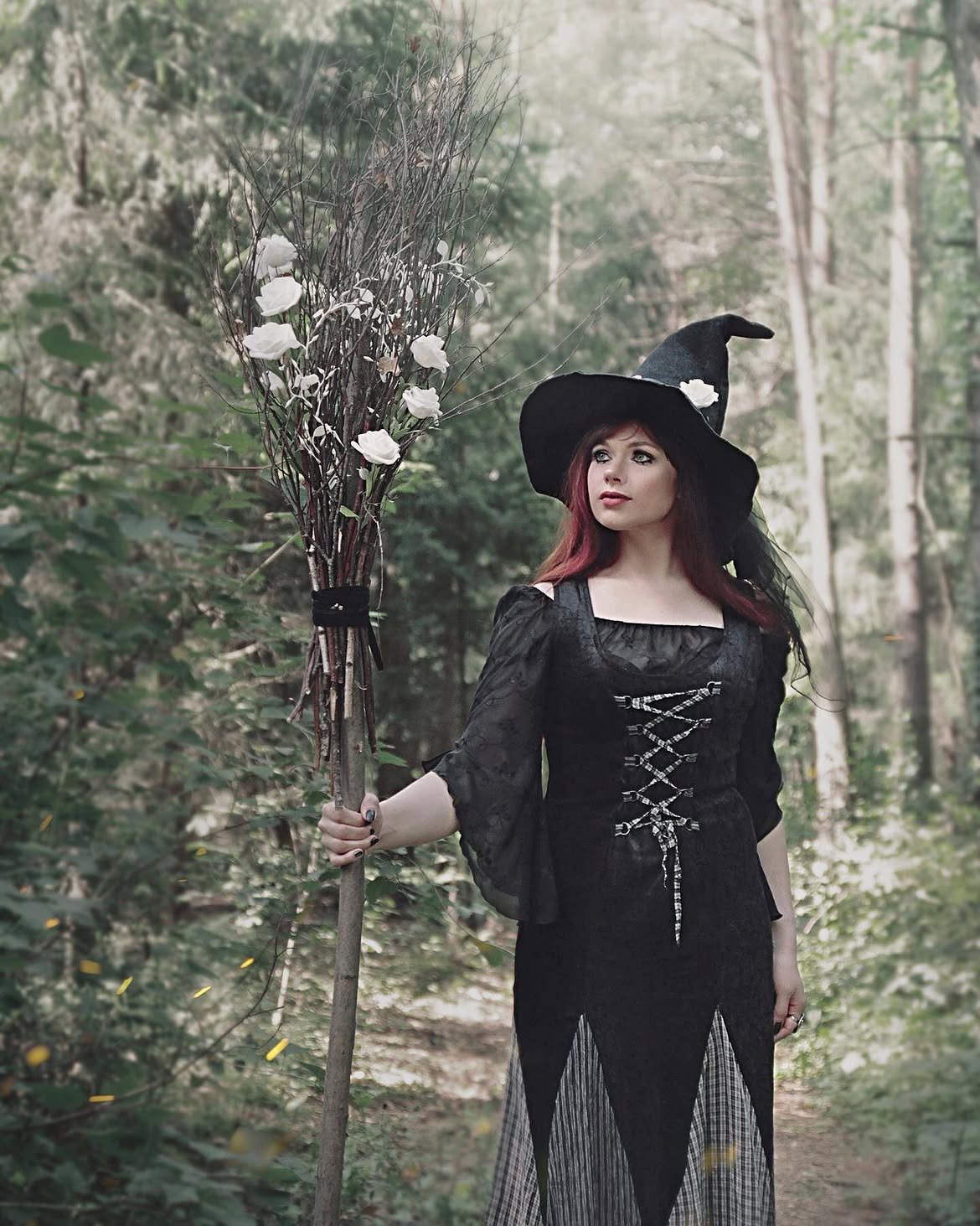 Enchanting Lace Corset Witchy Black Gown