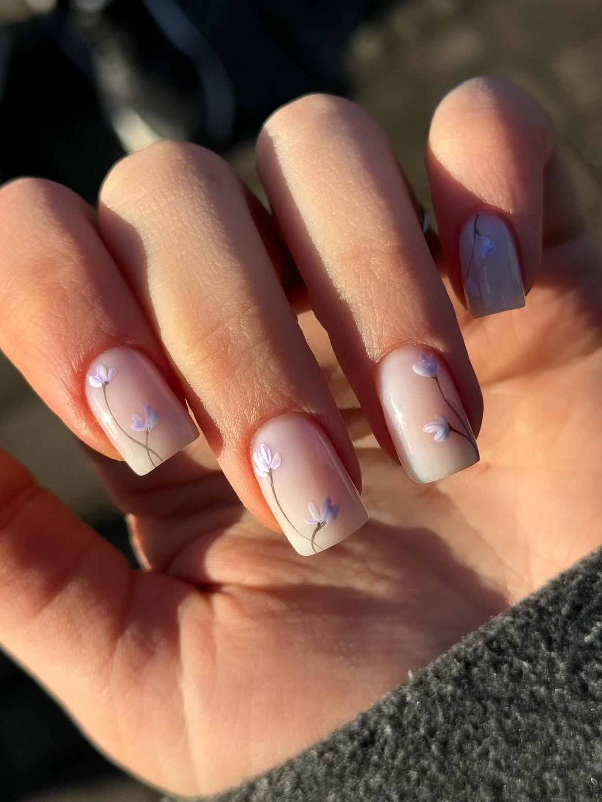 Ethereal Floral Garden French Tip Manicure