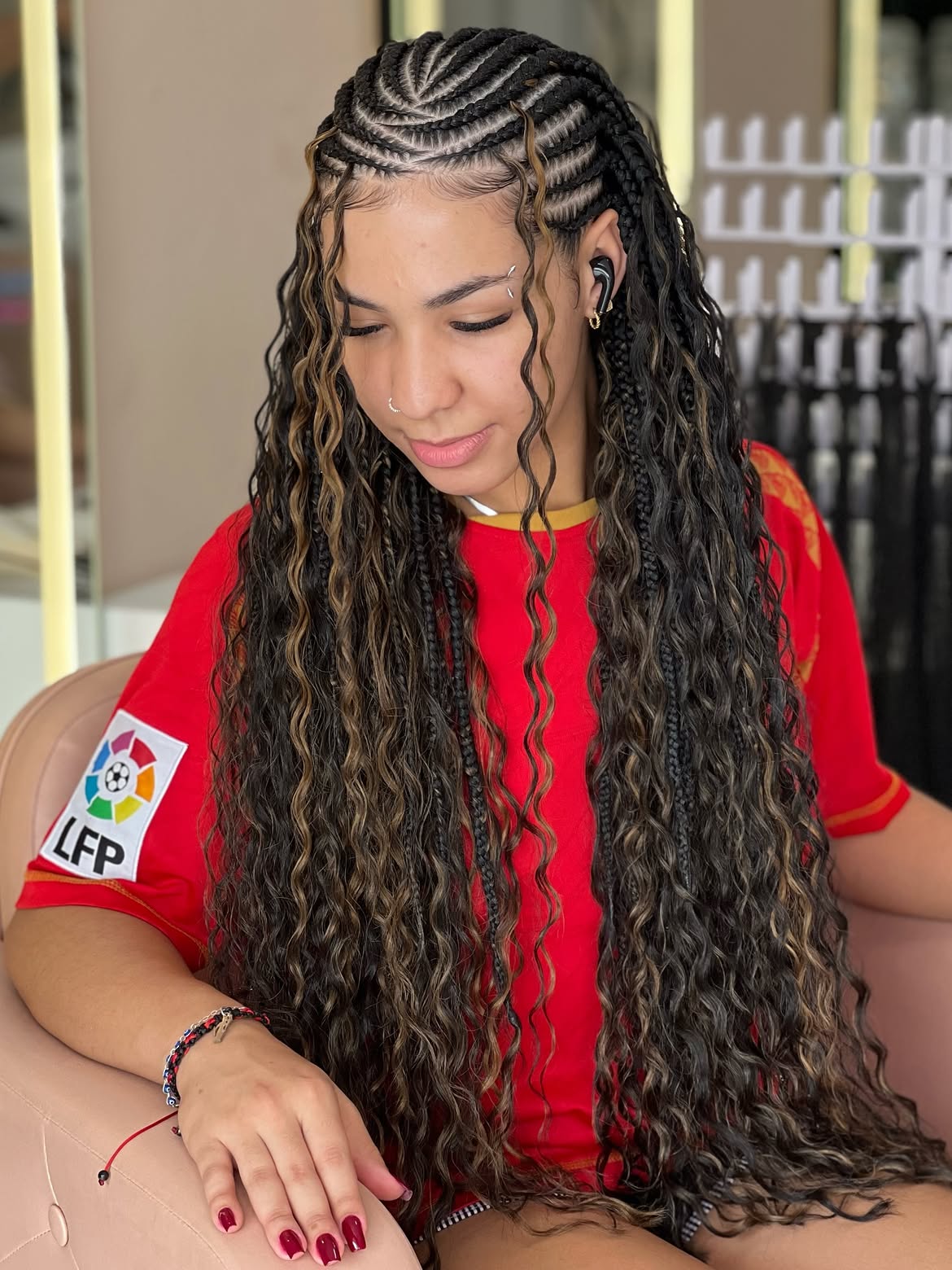 Fulani Braids With Curly Loose Ends