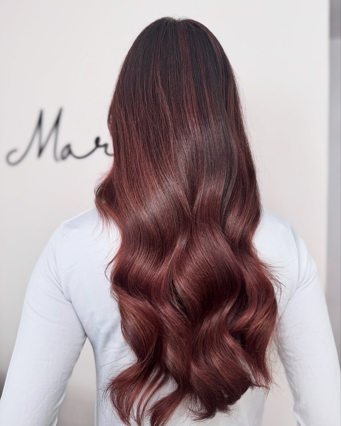 Glossy Cherry Red Waves With Subtle Ombre