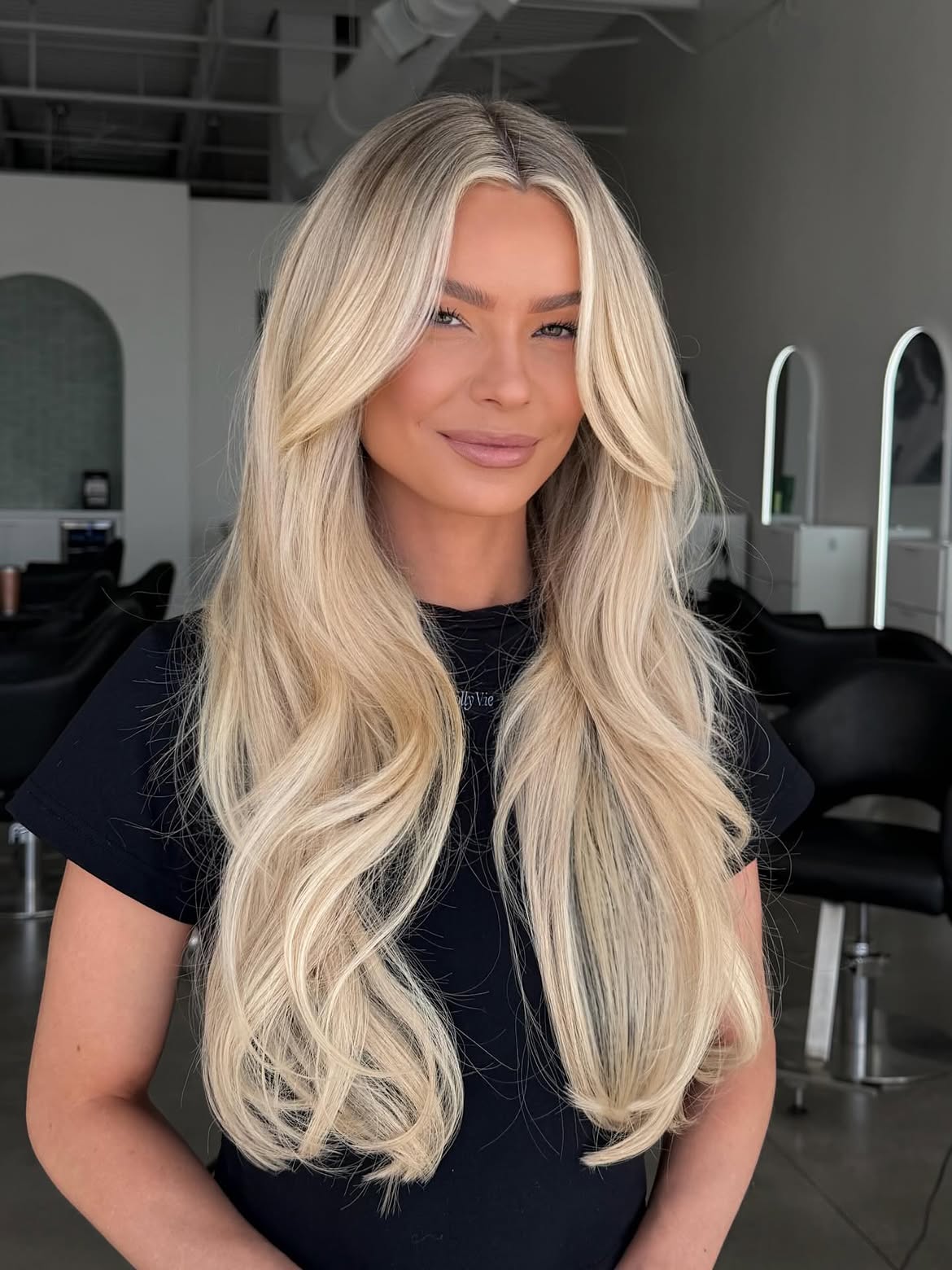 Golden Honey Blonde Waves With Face Framing