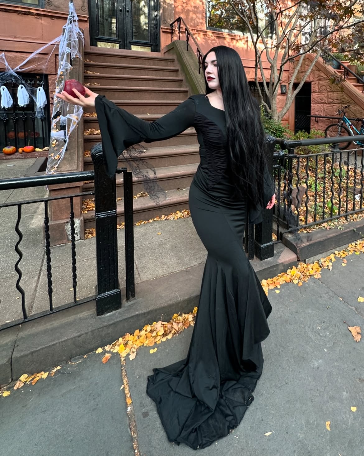 Gothic Mermaid Halloween Dress With Flare Sleeves