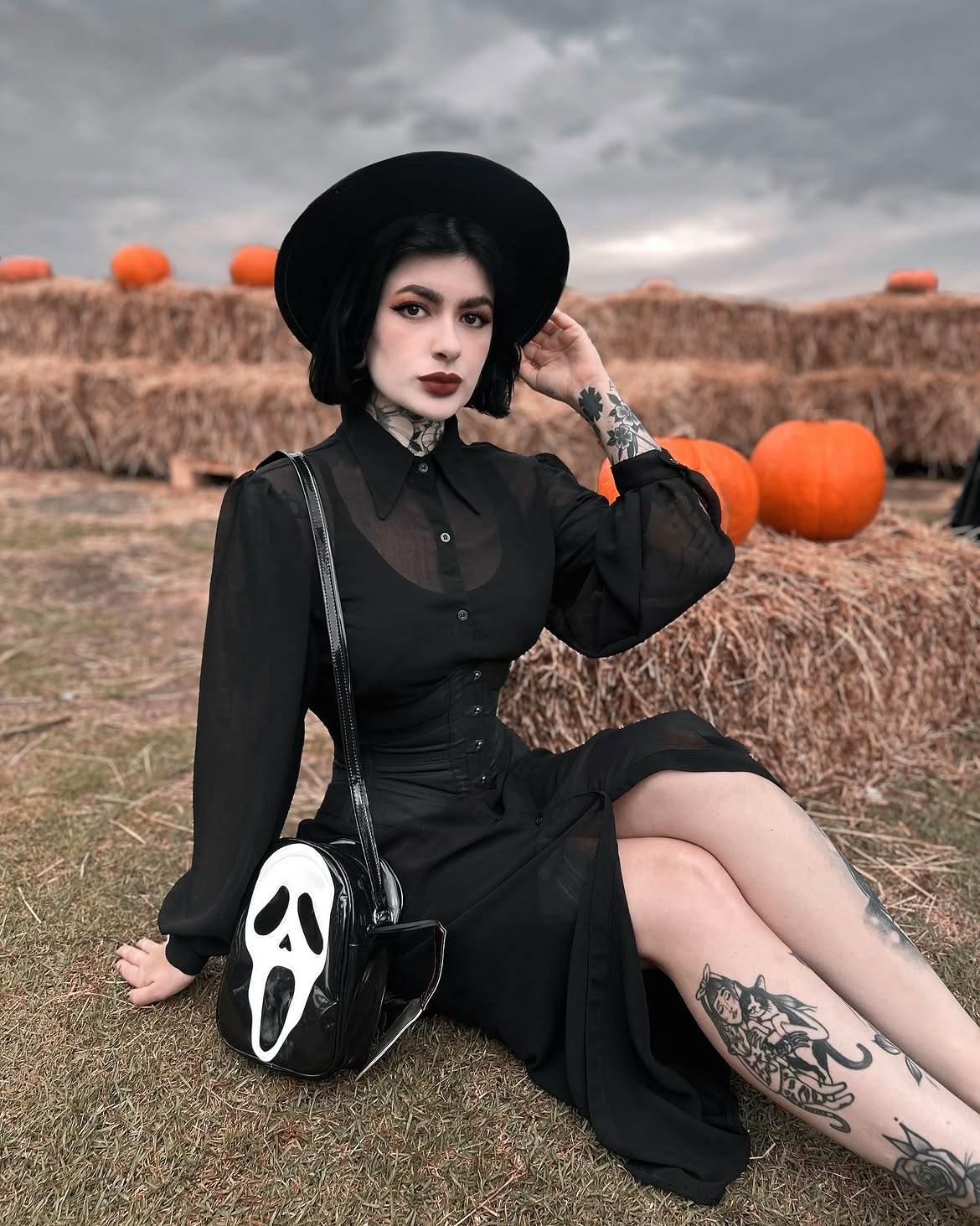 Gothic Scream Mask Bag Halloween Outfit