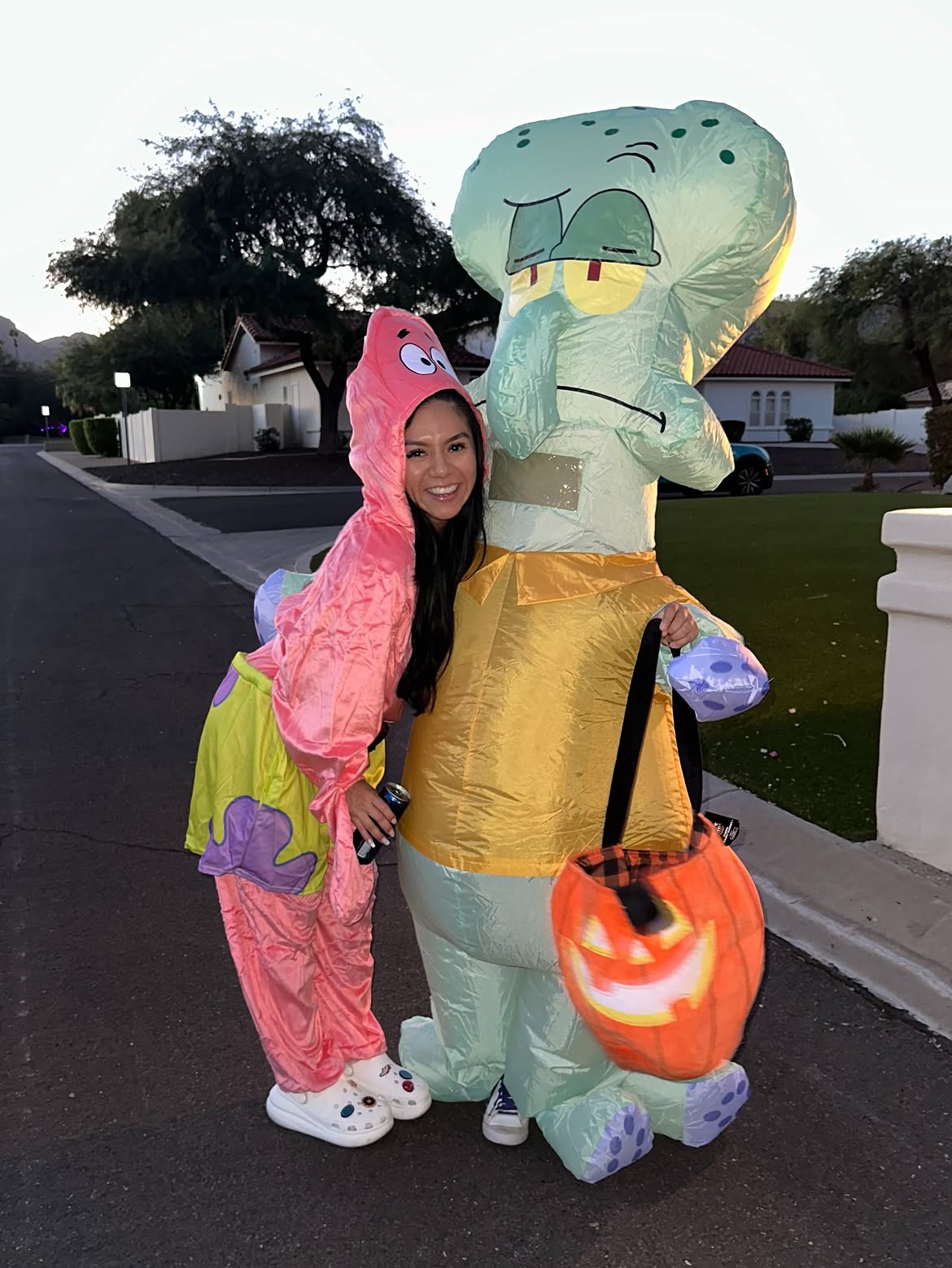 Inflatable Squidward and Patrick Halloween Costumes