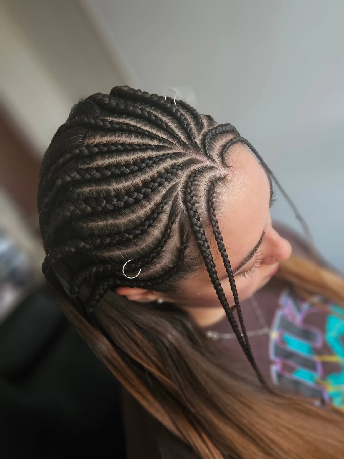 Intricate Cornrow Braids With Loose Ends