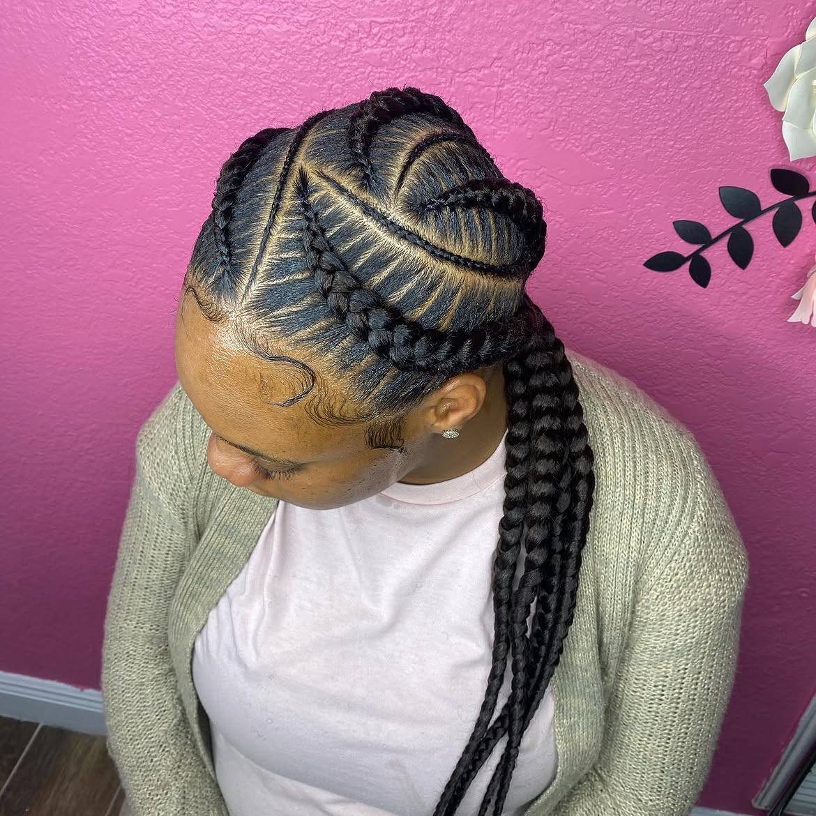 Intricate Feed-In Braids With Sleek Edges