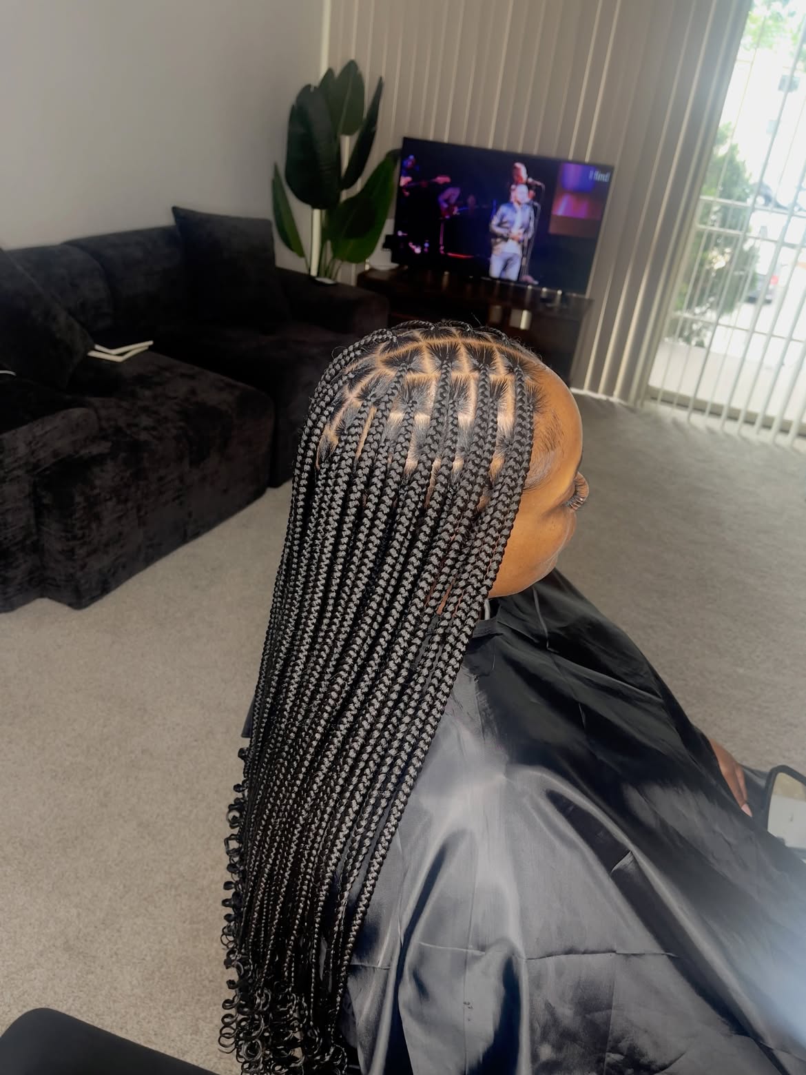 Long Box Braids With Curly Ends