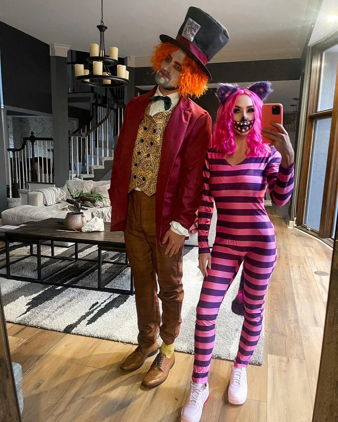 Mad Hatter and Cheshire Cat Couple Costume