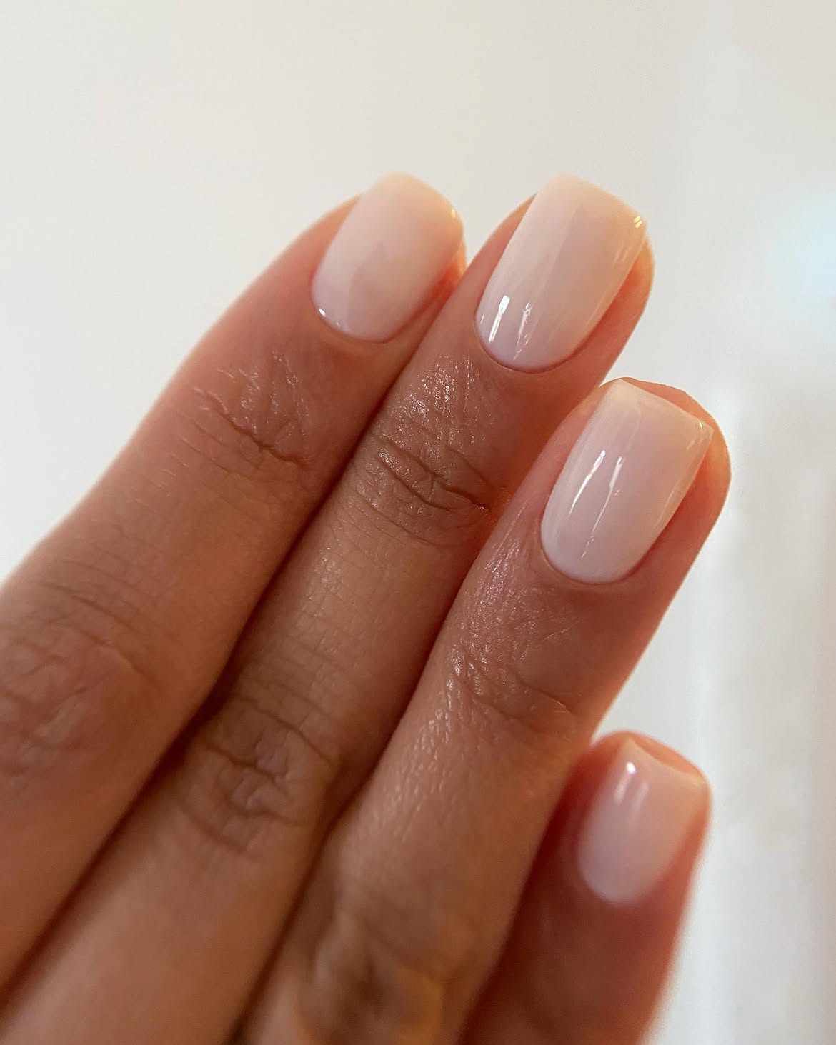 Milky Nude Squoval Gel Nails