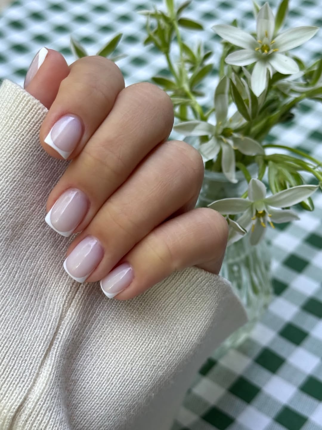 Milky Pink Classic French Short Squoval