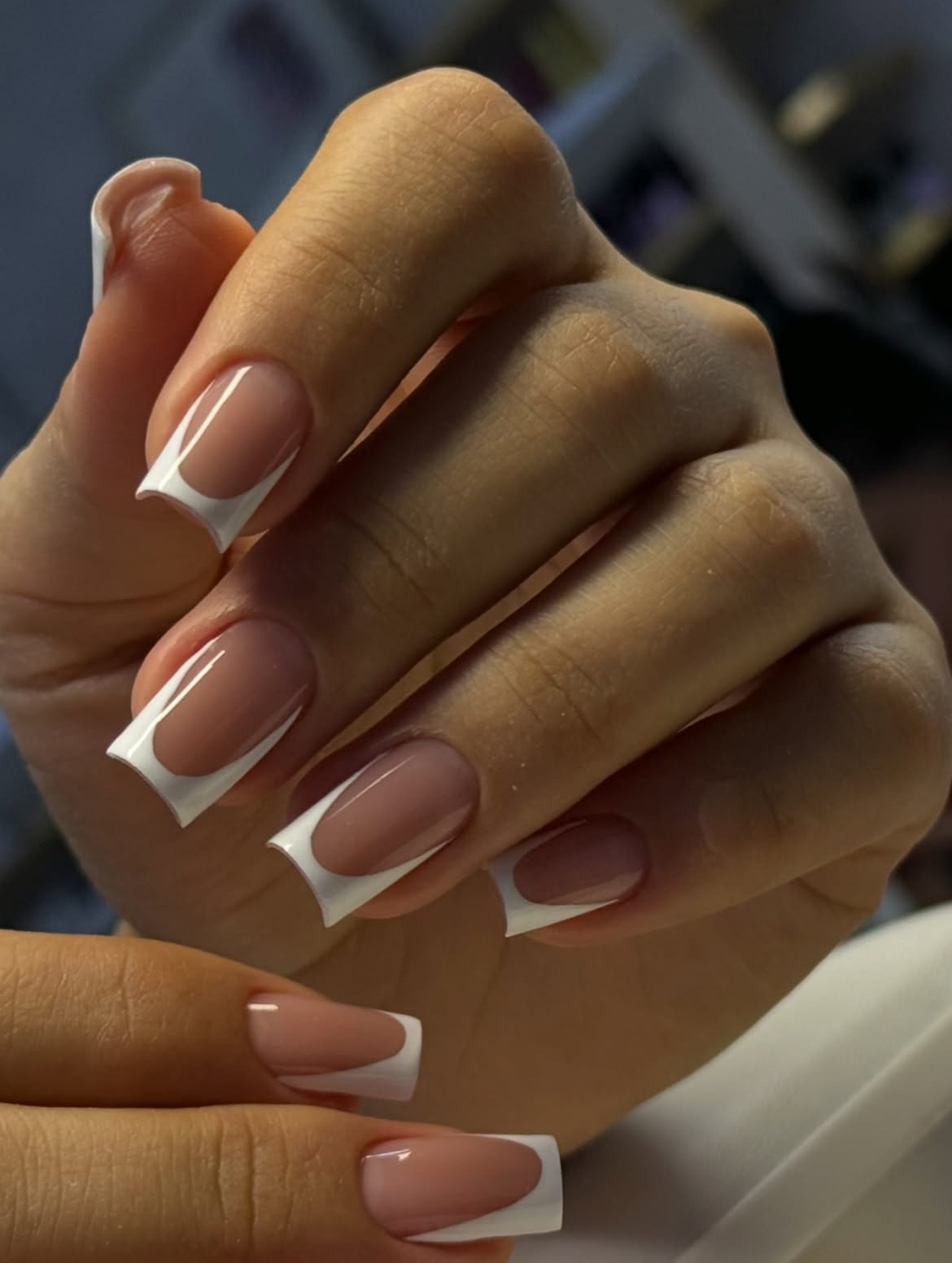 Modern French Tip Square Nails